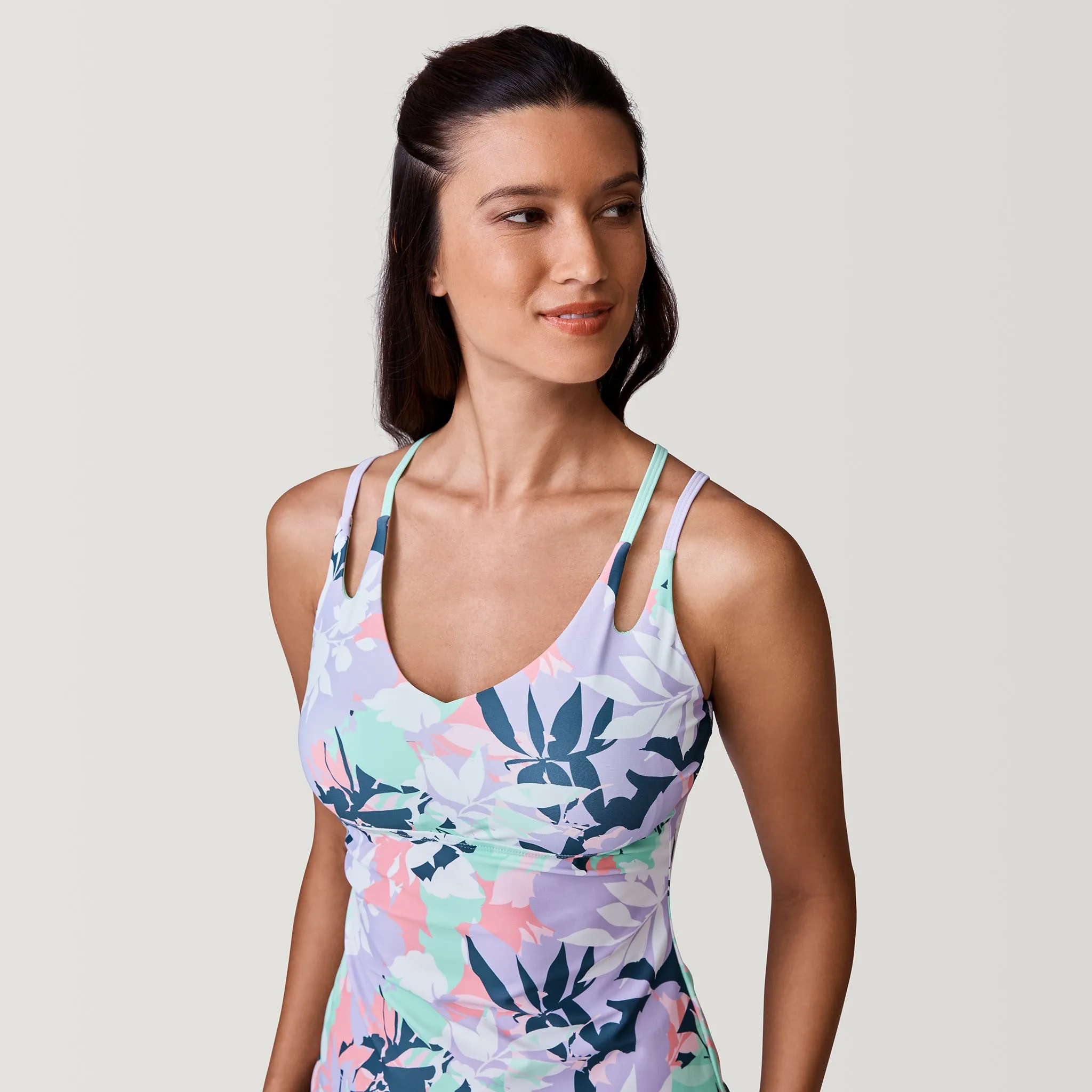 Women's Prism Floral Double Strap Cut Out Tankini Top sold by Free Country