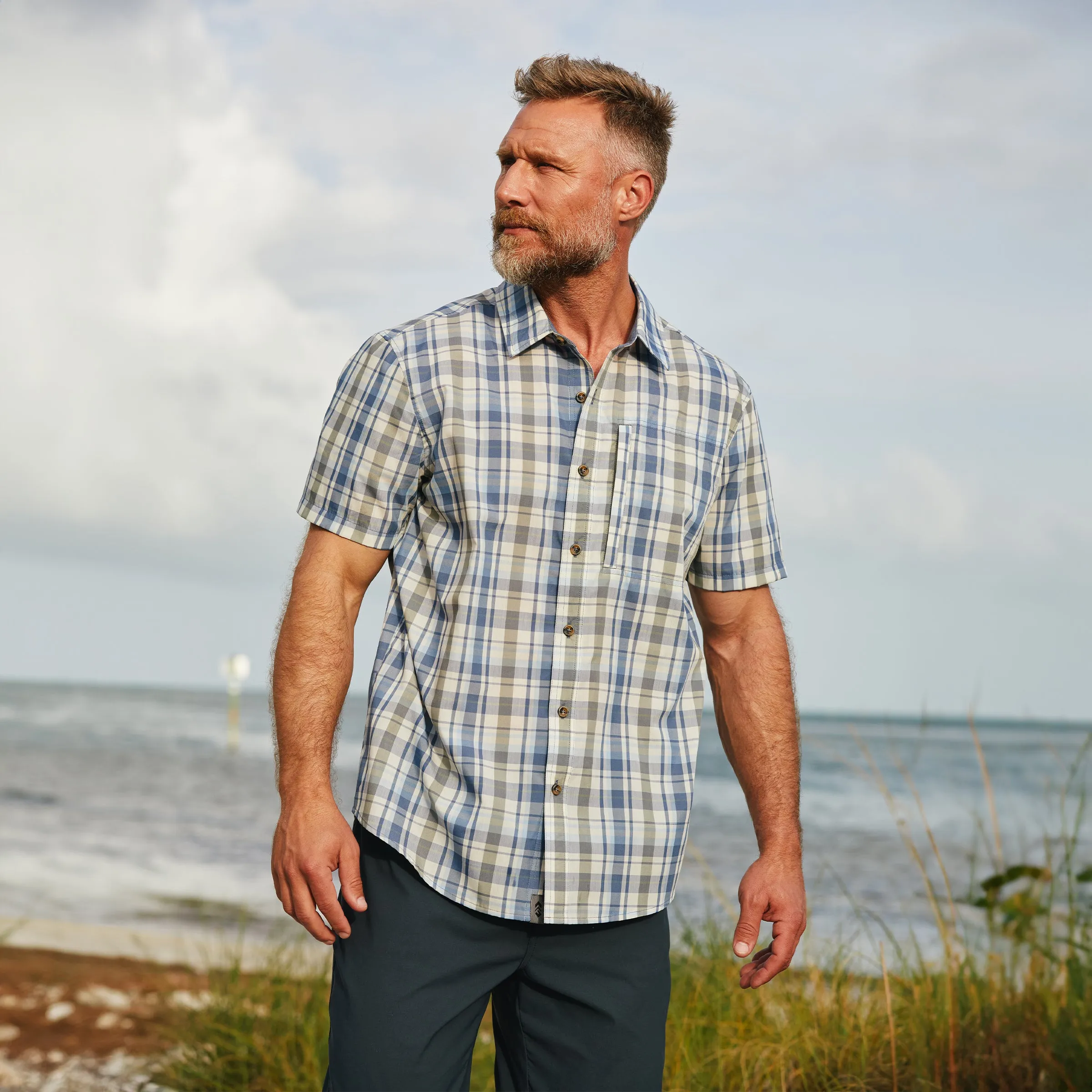 Men's Excursion Short Sleeve Poplin Shirt sold by Free Country