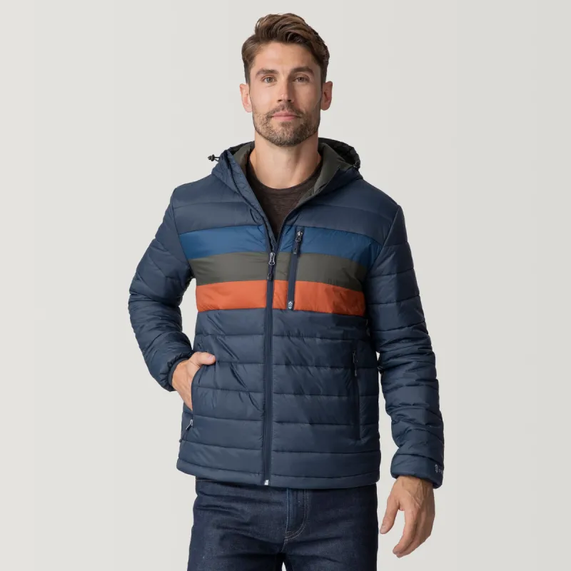 Men's Tri-Color Hooded Puffer Jacket sold by Free Country