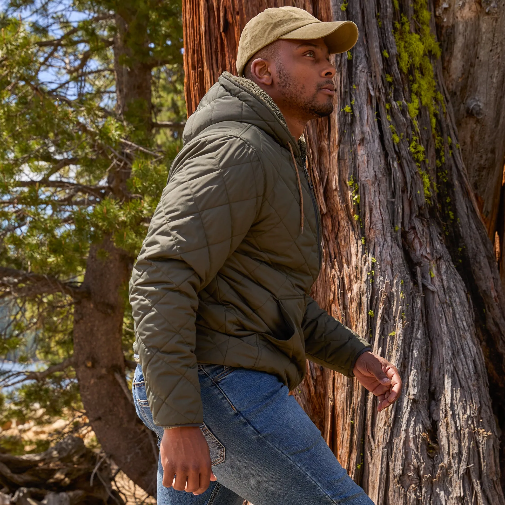 Men's Atlas Hooded Quilted Reversible Sherpa Jacket sold by Free Country product image thumbnail 5