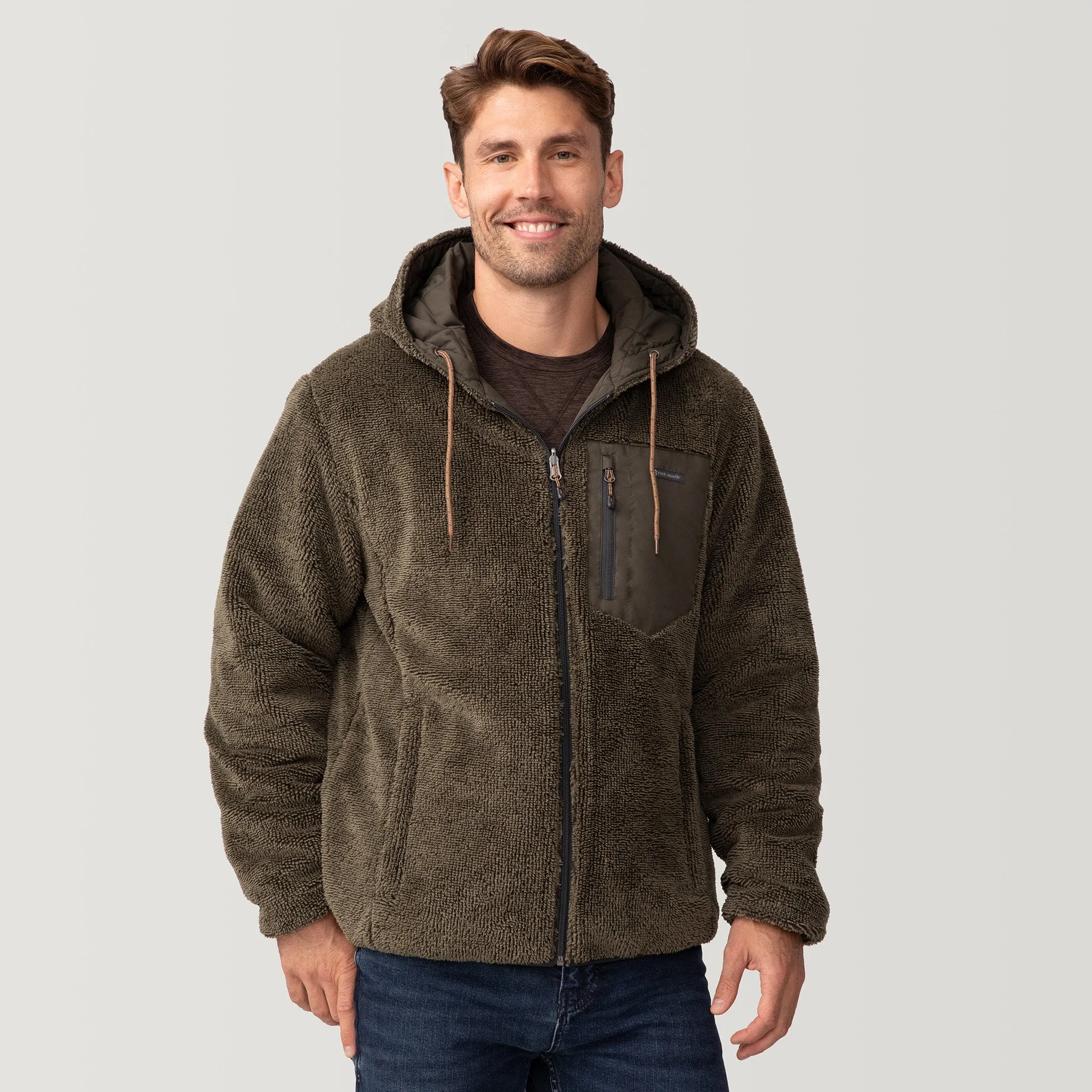 Men's Atlas Hooded Quilted Reversible Sherpa Jacket sold by Free Country product image thumbnail 3