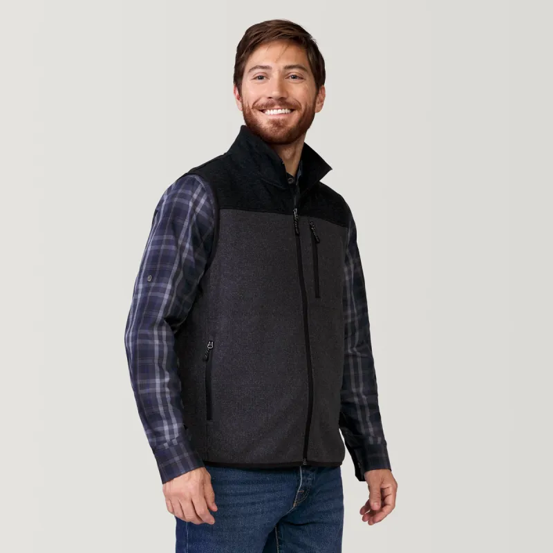 Men's Full Zip Color Block Sweater Fleece Vest sold by Free Country