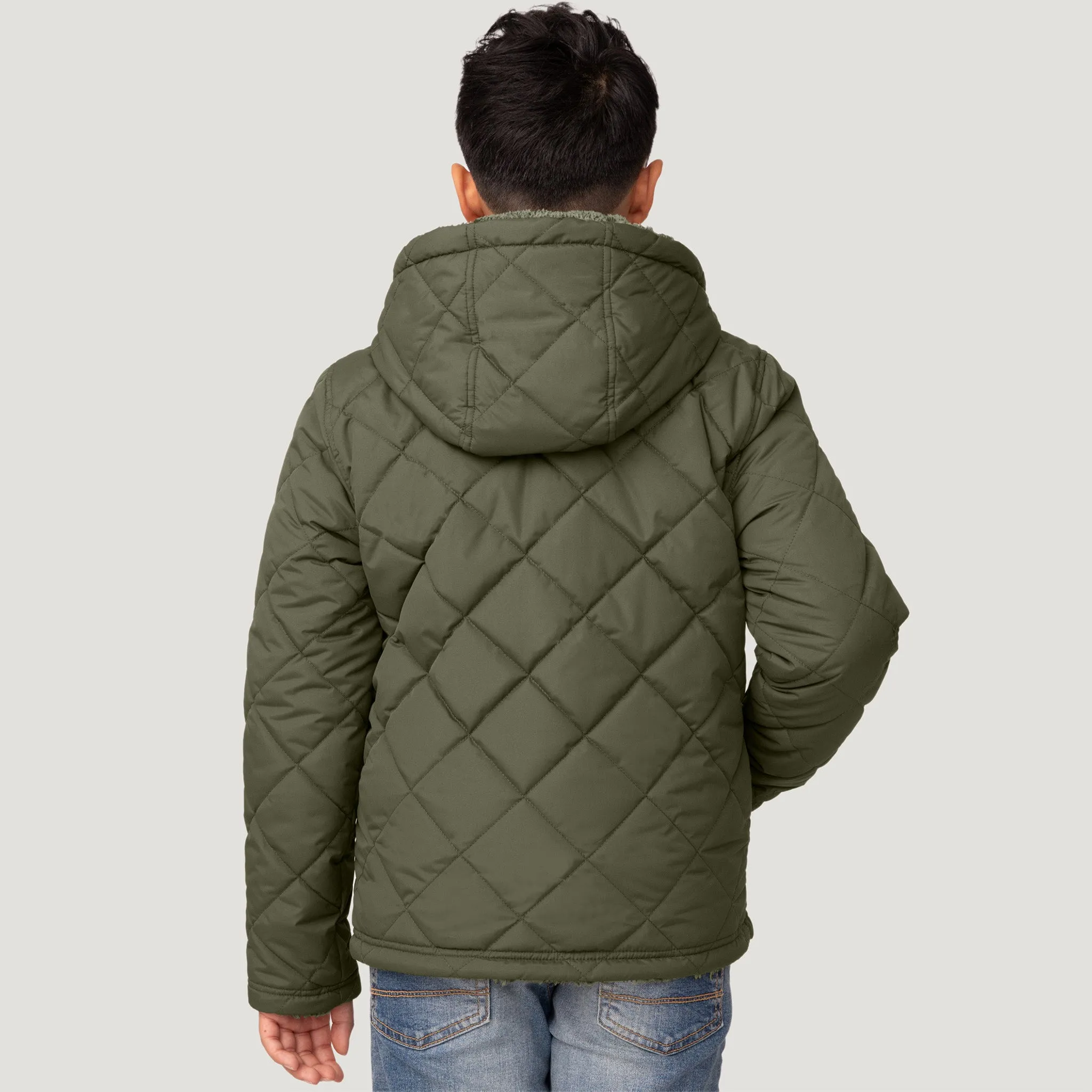 Boys' Quilted Reversible Hooded Jacket sold by Free Country product image thumbnail 3
