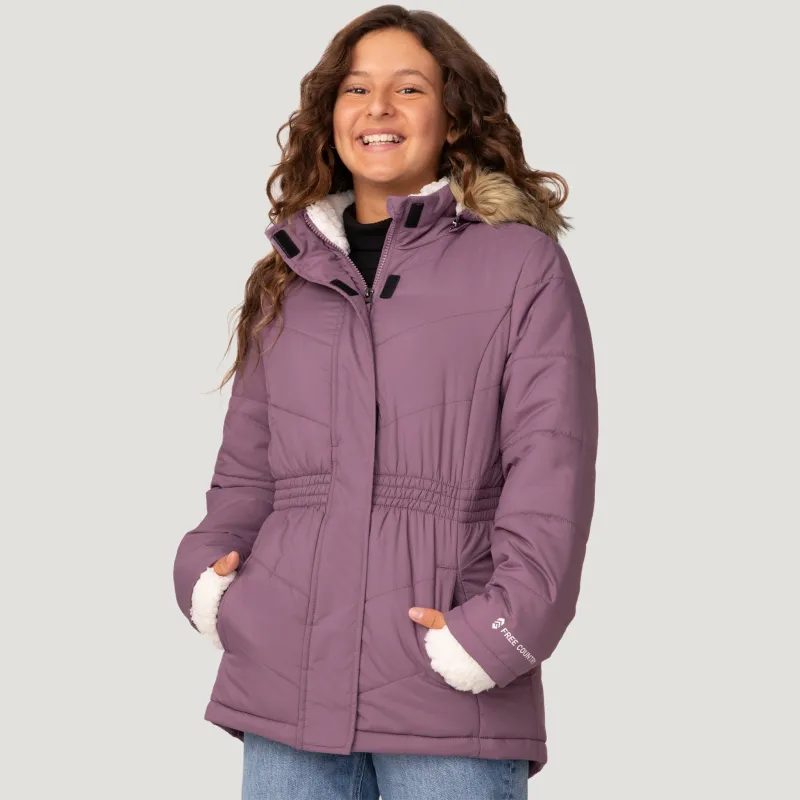 Girls' Long Bib Puffer Jacket sold by Free Country