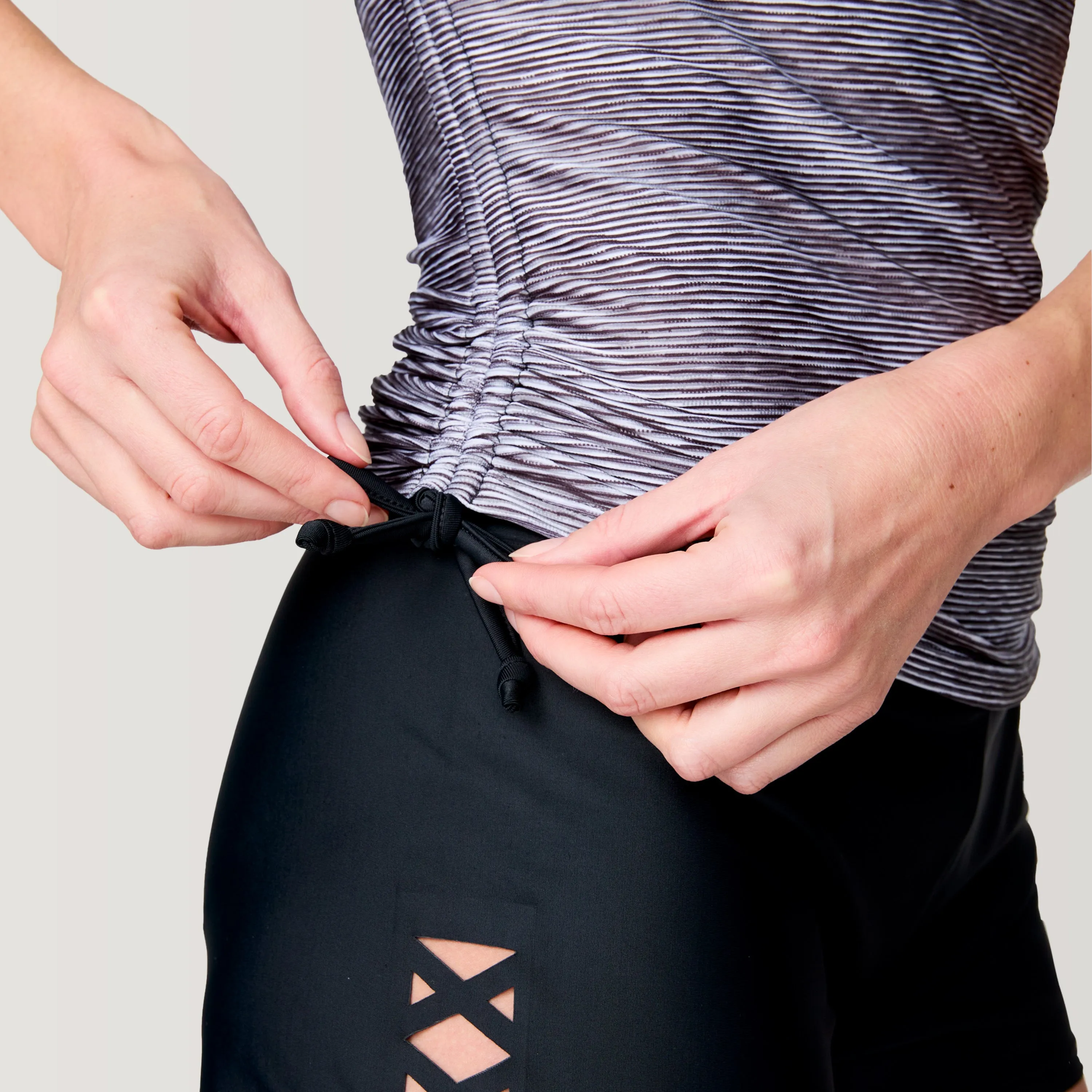 Women's Textured Stripe Full Side Shirring Tankini Top sold by Free Country product image thumbnail 5