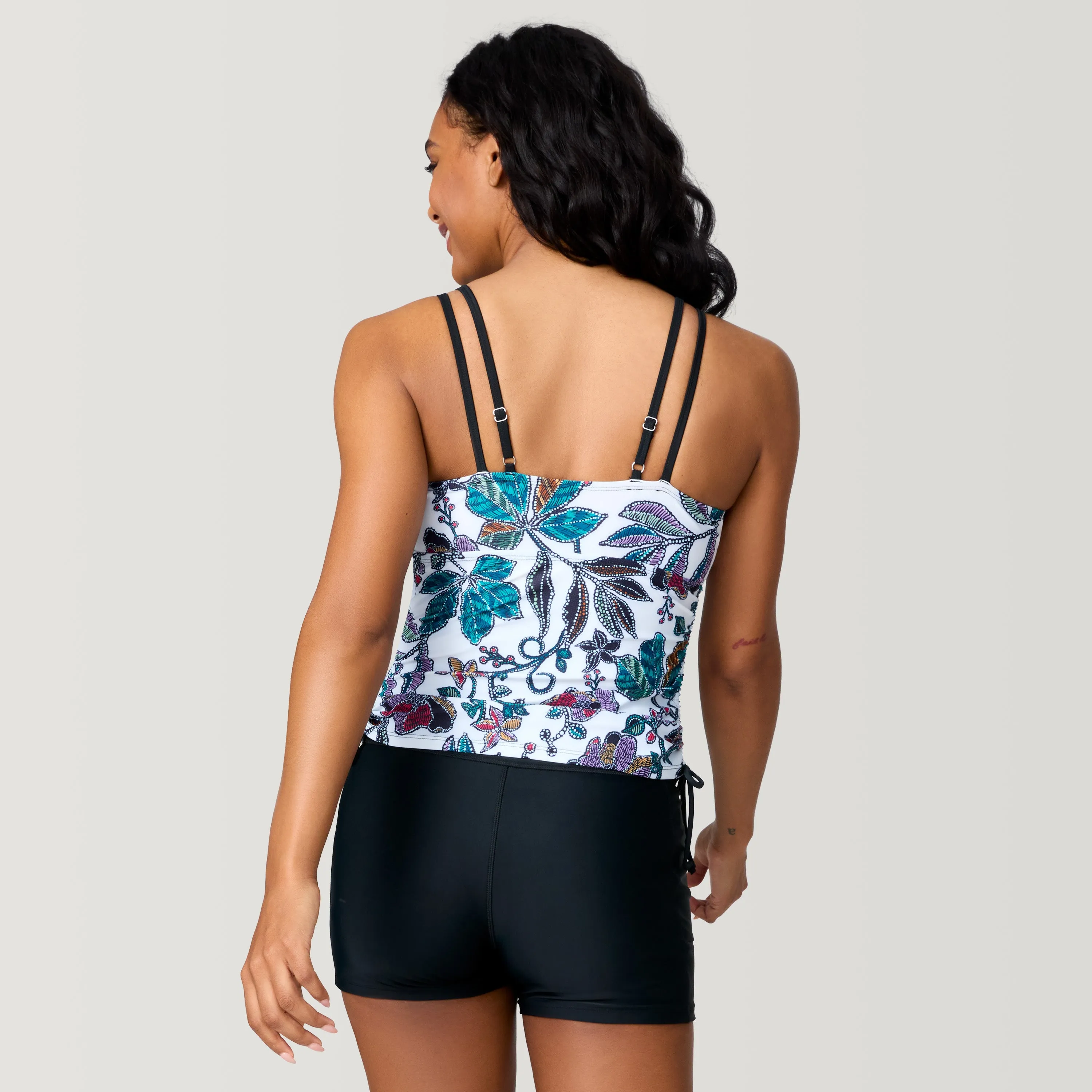 Women's Sunlit Floral Side Shirred V-Neck Tankini Top sold by Free Country product image thumbnail 4