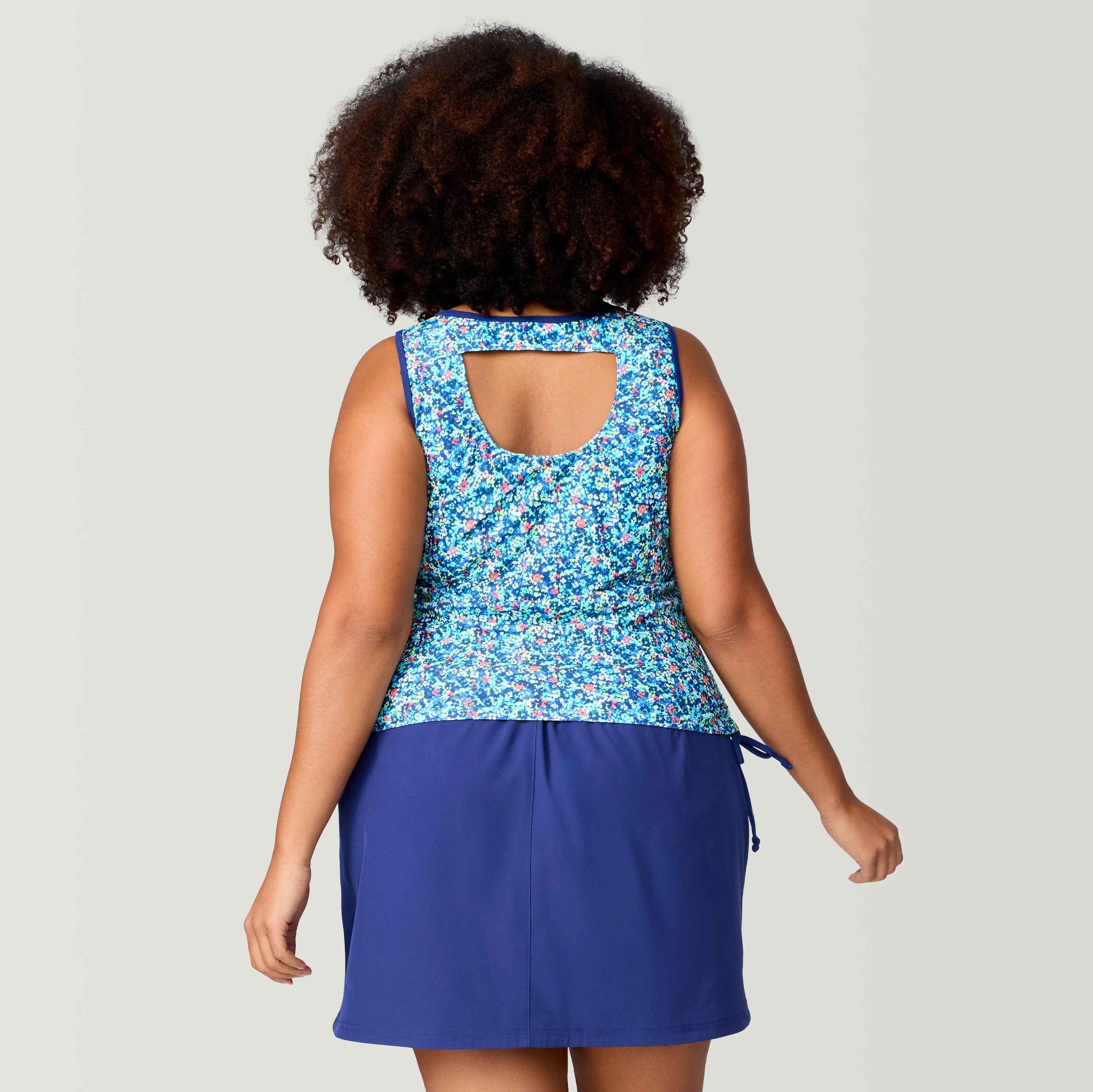 Women's Plus Size Seaside Petals Full Side Shirring Tankini Top sold by Free Country product image thumbnail 5