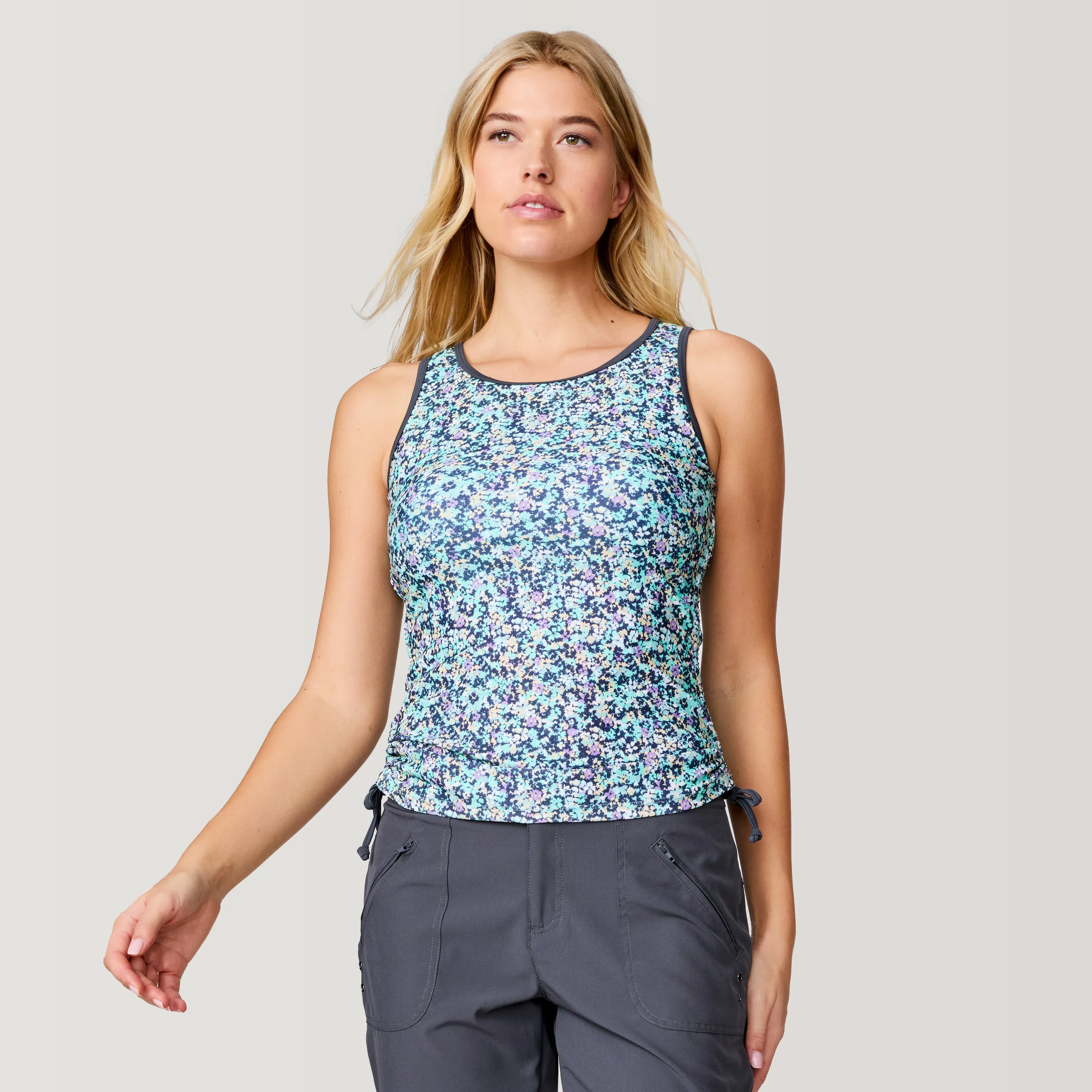 Women's Seaside Petals Full Side Shirring Tankini Top sold by Free Country product image thumbnail 3