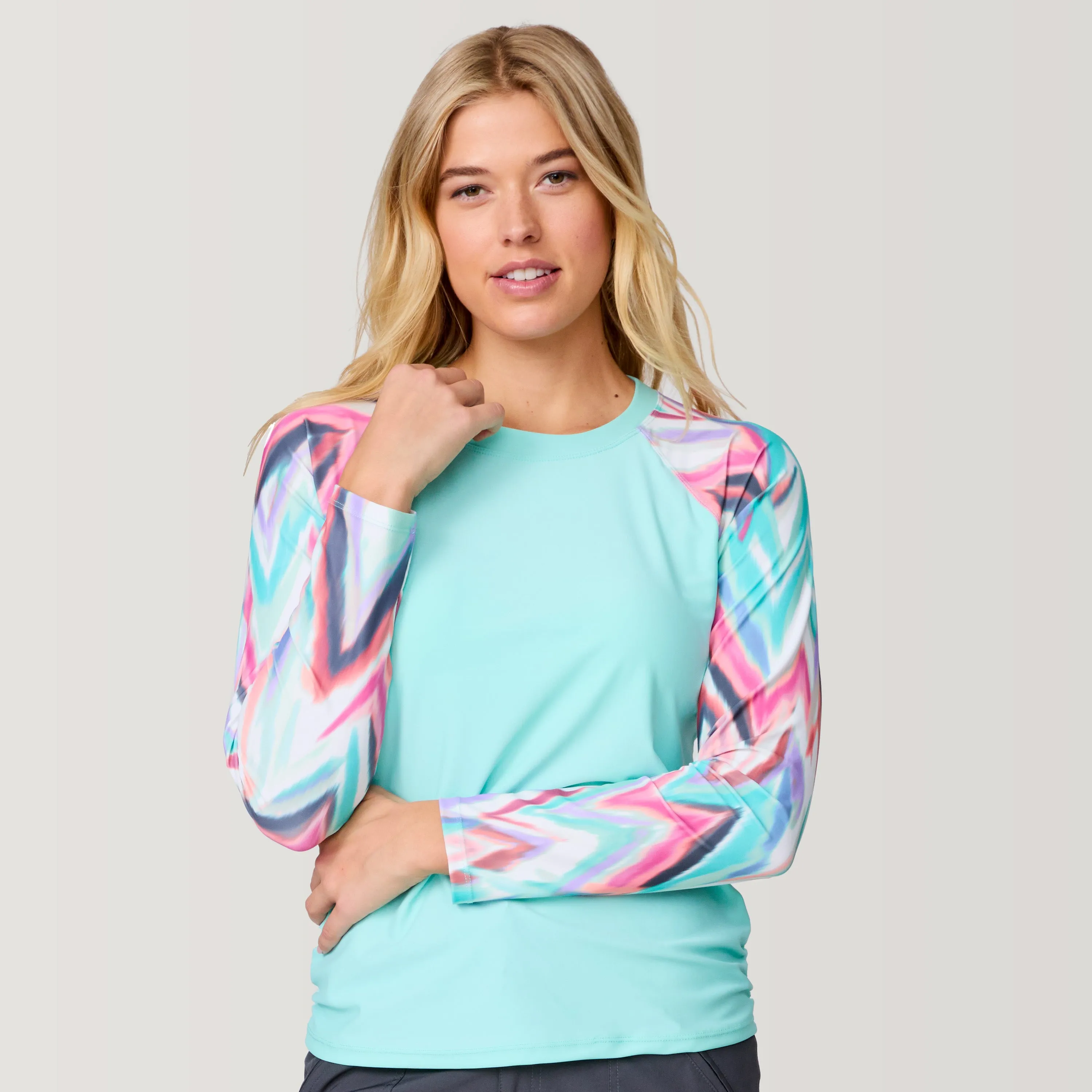 Women's Long Sleeve Swim Shirt with Built-in Bra sold by Free Country