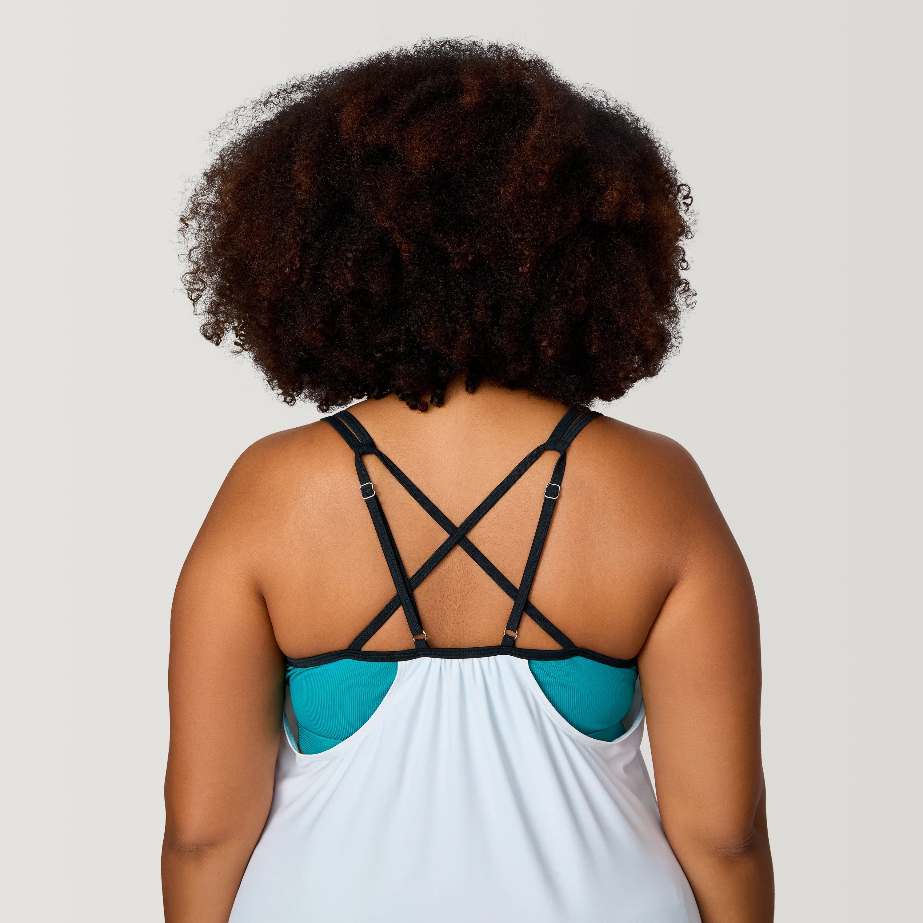 Women's Plus Size Seashore Blossom Side Tie Blouson Tankini Top sold by Free Country product image thumbnail 2