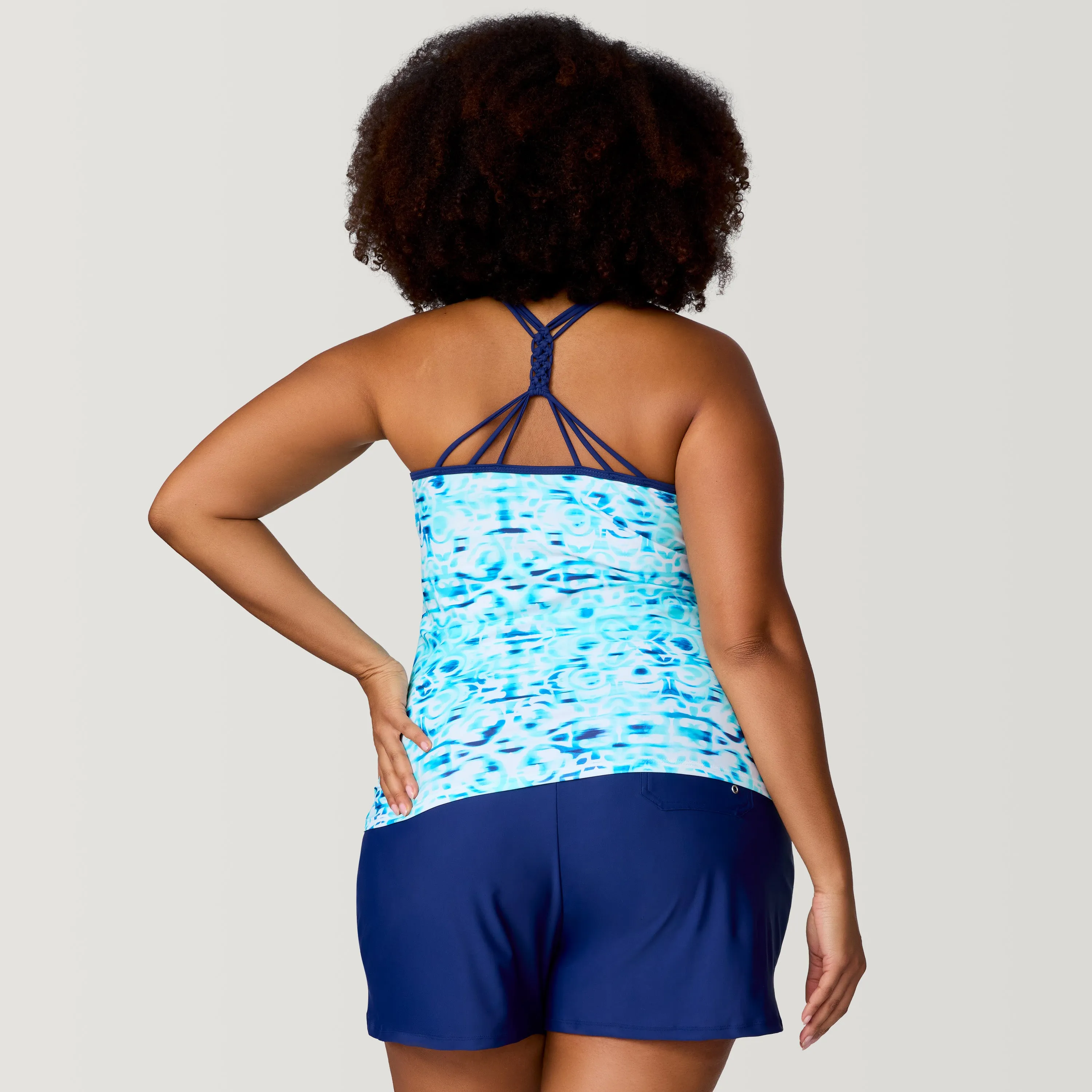 Women's Plus Size Mirage Macrame Back Tankini Top sold by Free Country product image thumbnail 3