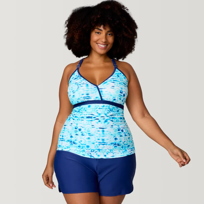 Women's Plus Size Mirage Macrame Back Tankini Top sold by Free Country