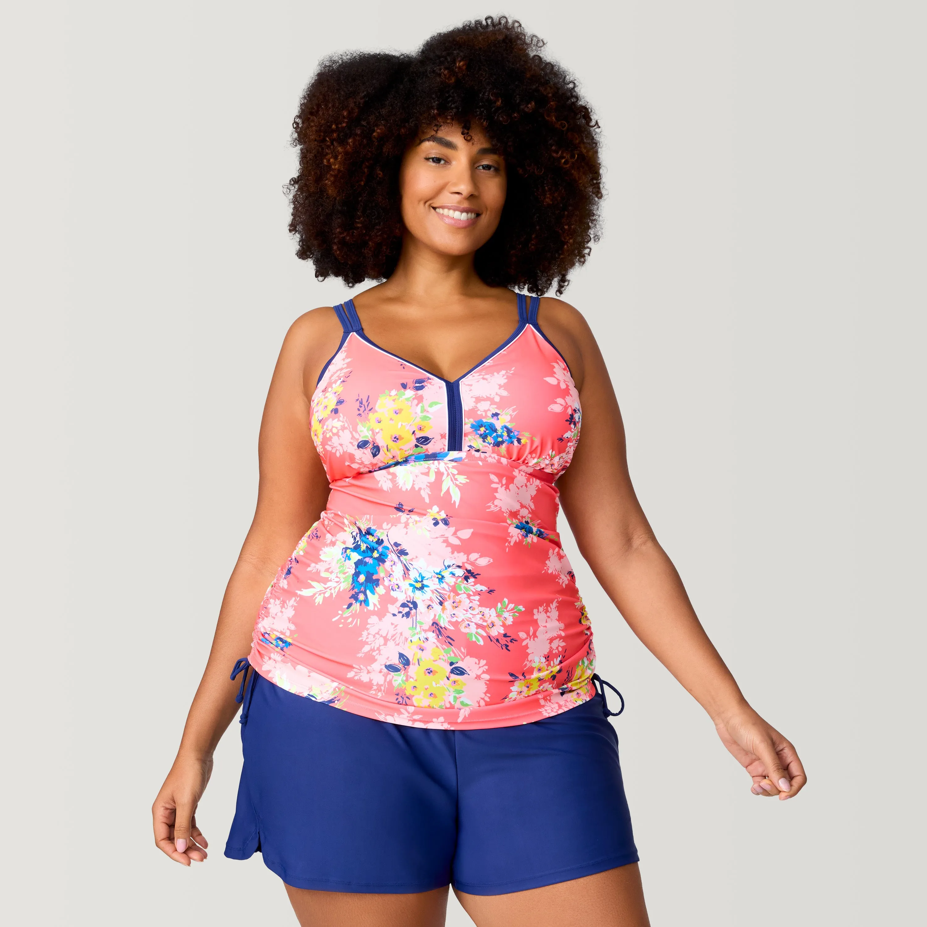 Women's Plus Size Poolside Bouquet Double Strap Tankini Top sold by Free Country product image thumbnail 3