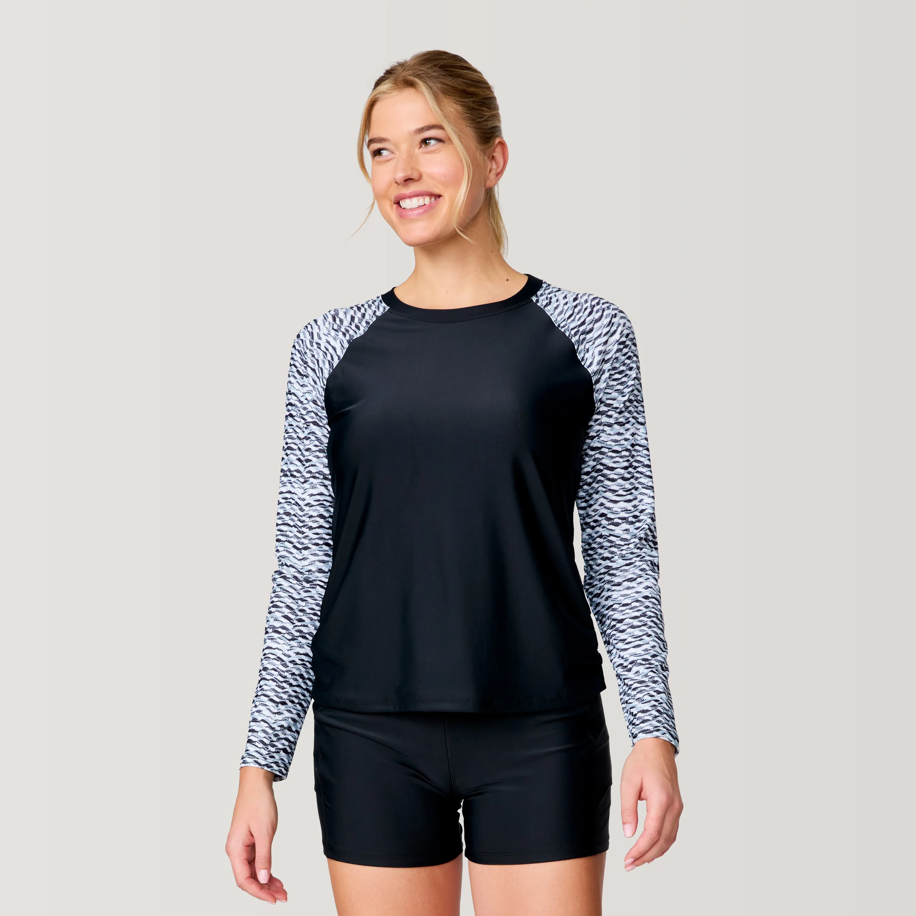 Women's Long Sleeve Swim Shirt with Built-in Bra sold by Free Country