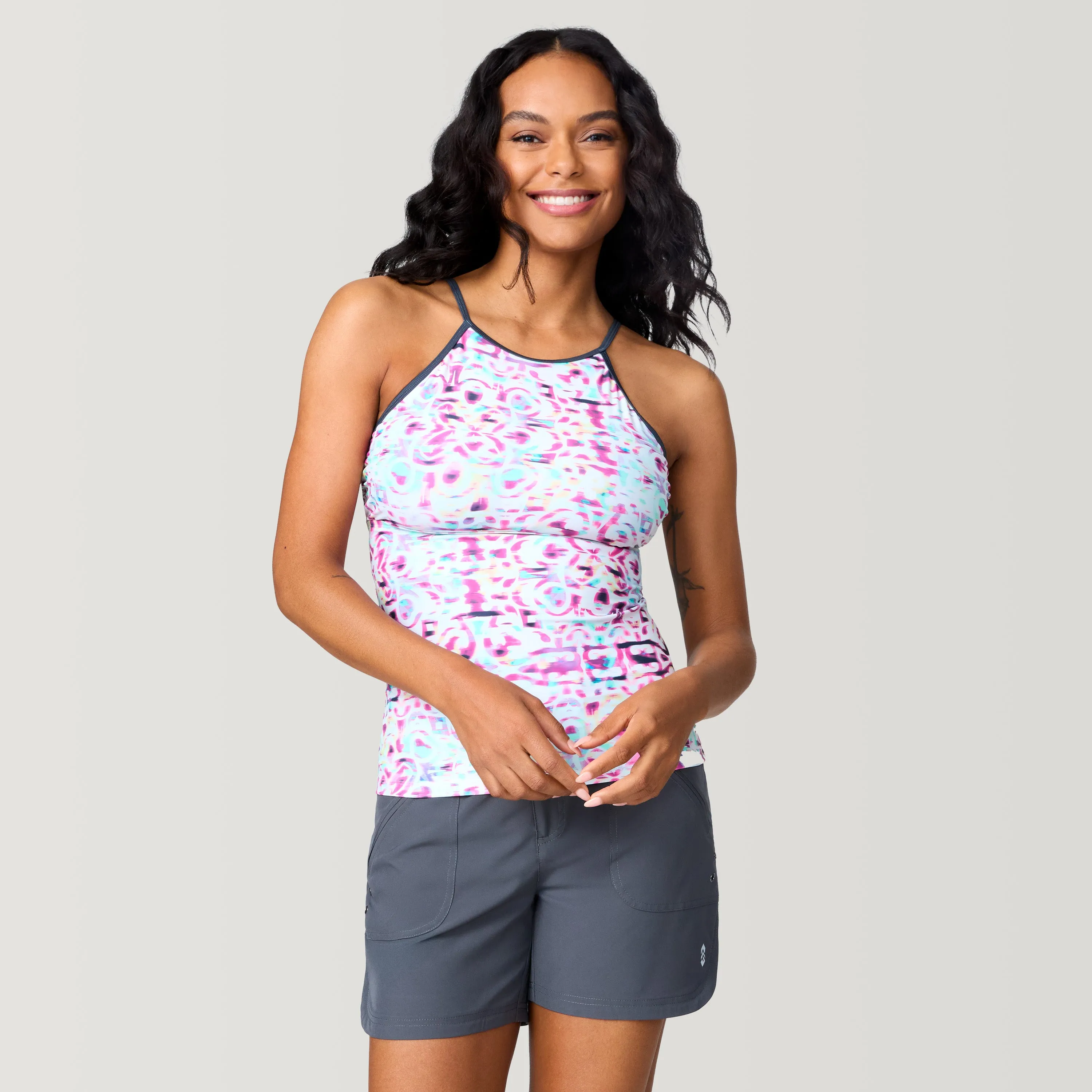 Women's Mirage High Neck Macrame Back Tankini Top sold by Free Country product image thumbnail 4