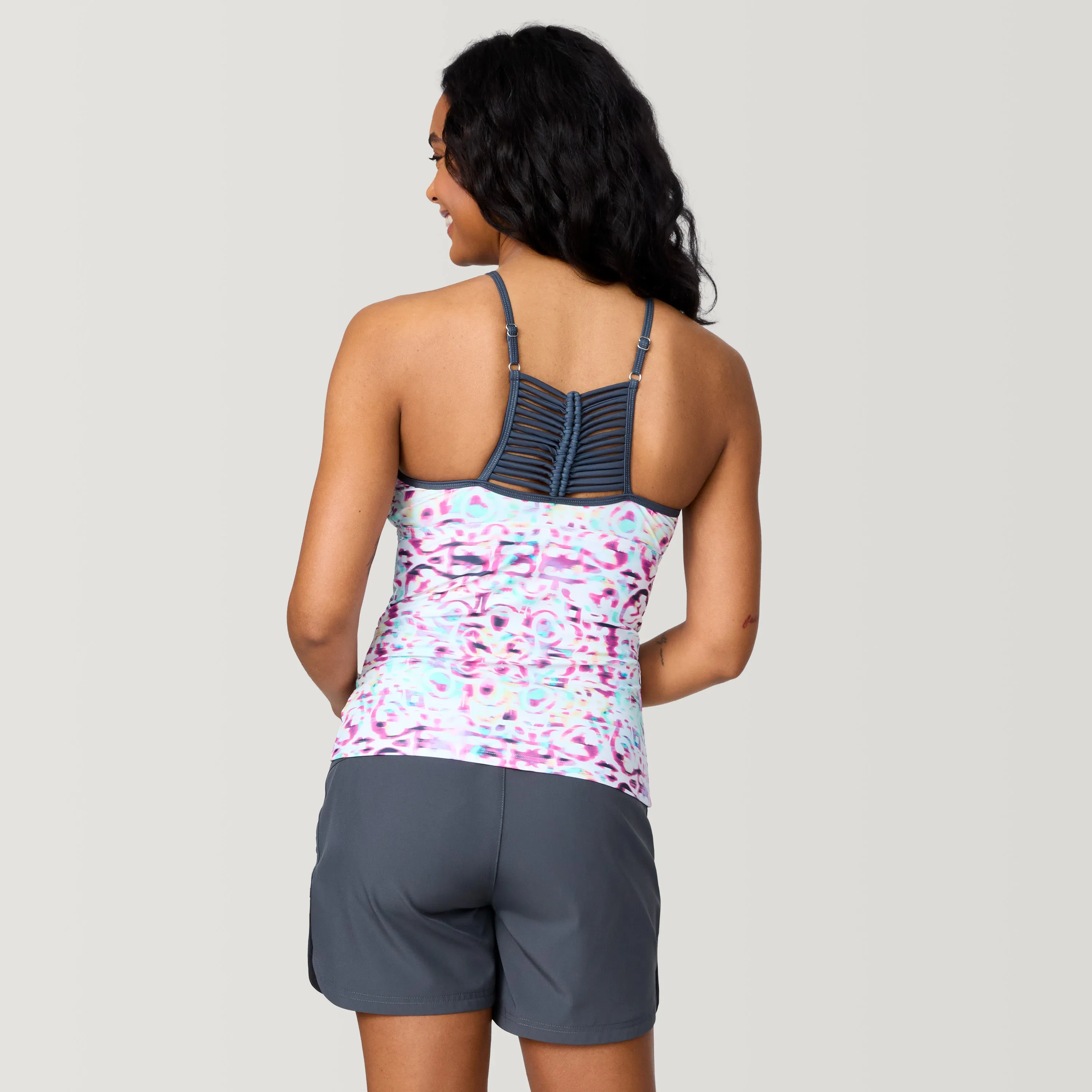 Women's Mirage High Neck Macrame Back Tankini Top sold by Free Country product image thumbnail 3