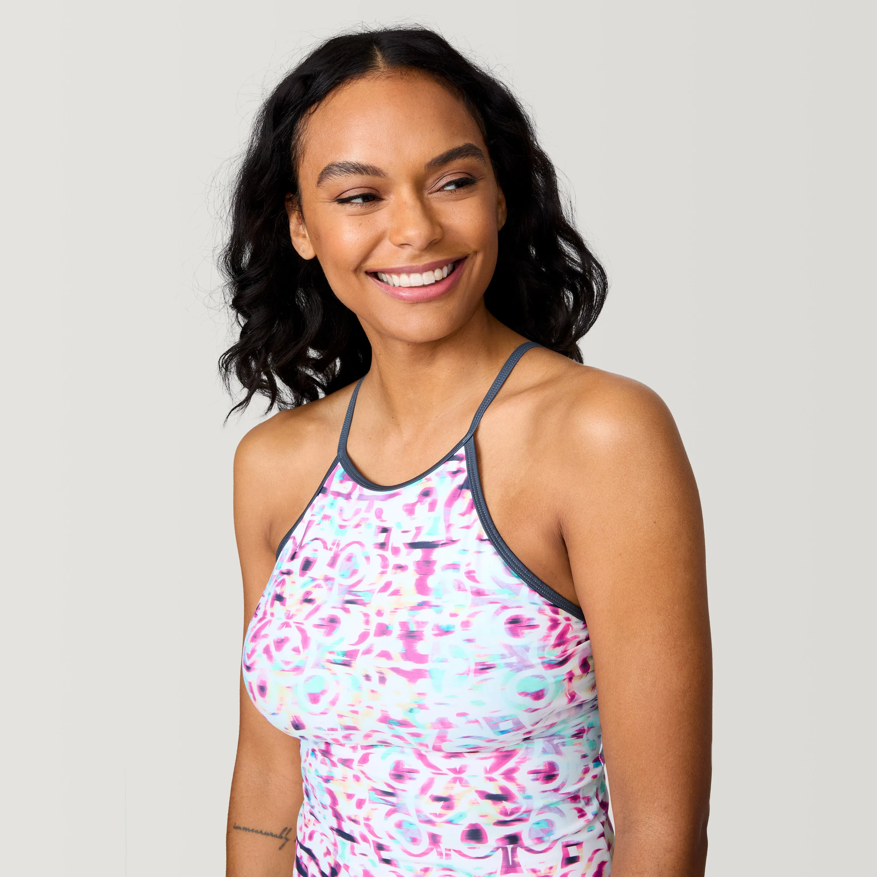 Women's Mirage High Neck Macrame Back Tankini Top sold by Free Country product image thumbnail 2