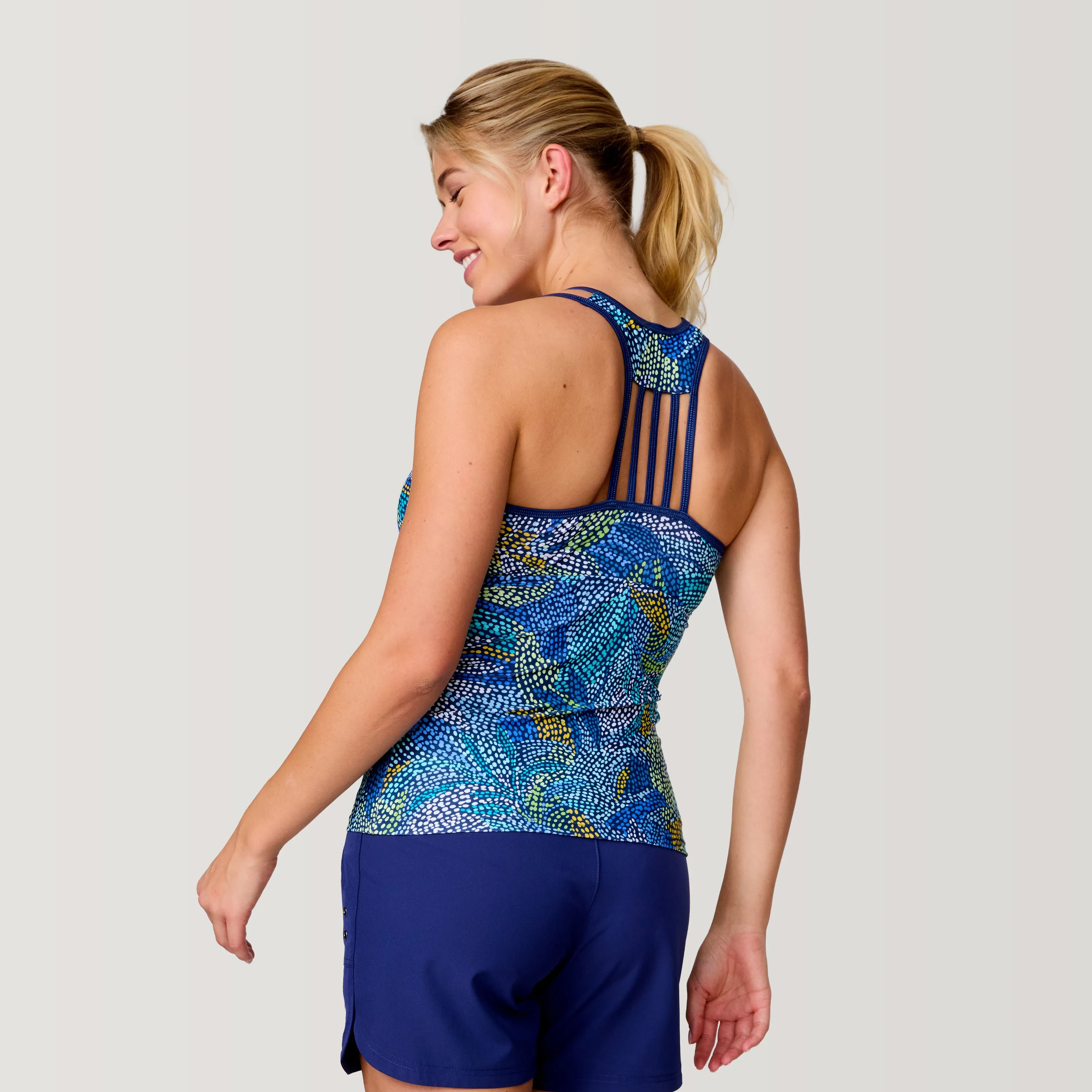 Women's Fresco Lace-Up Racerback Tankini Top sold by Free Country product image thumbnail 4