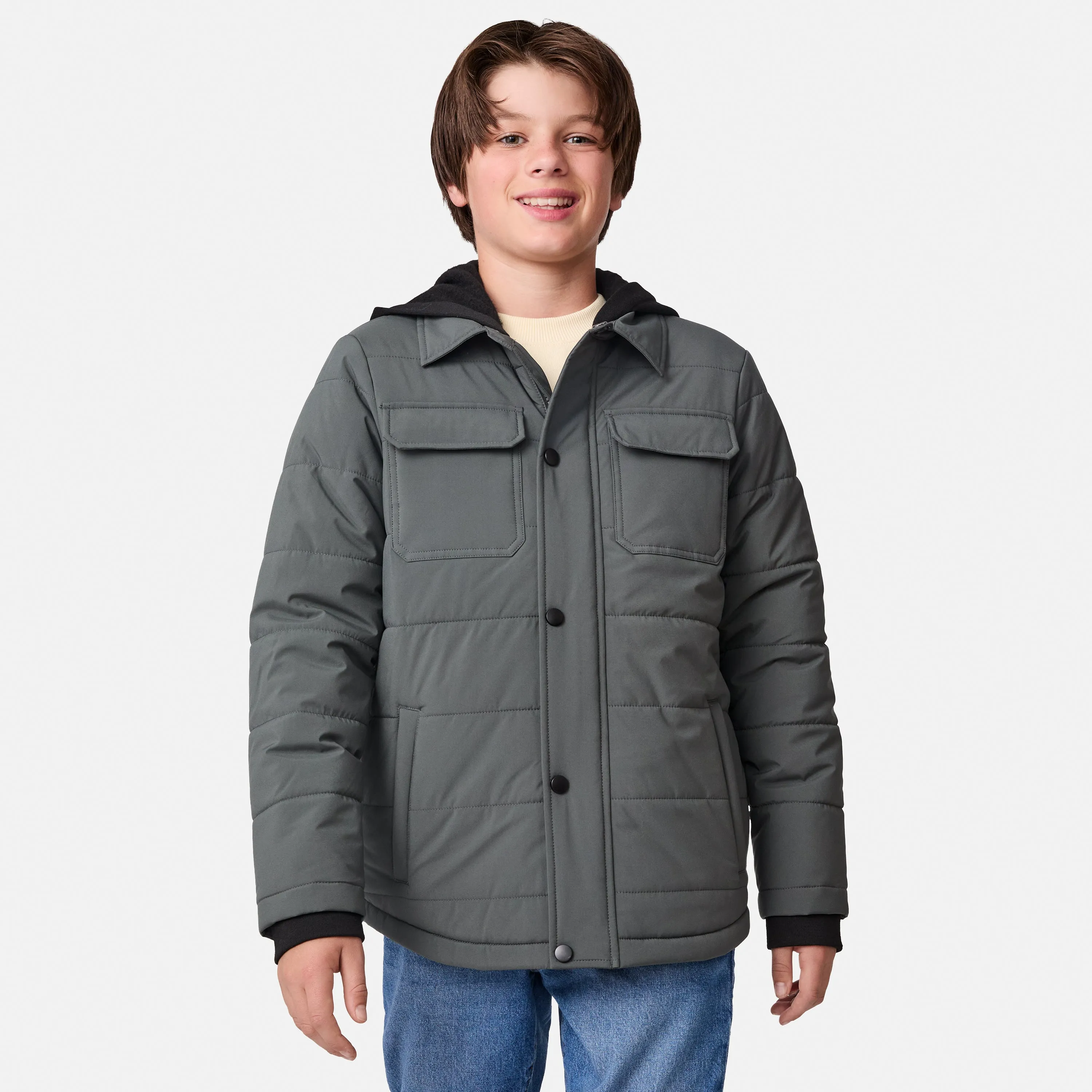 Boys' Trail Puffer Hoodie Shacket sold by Free Country product image thumbnail 4