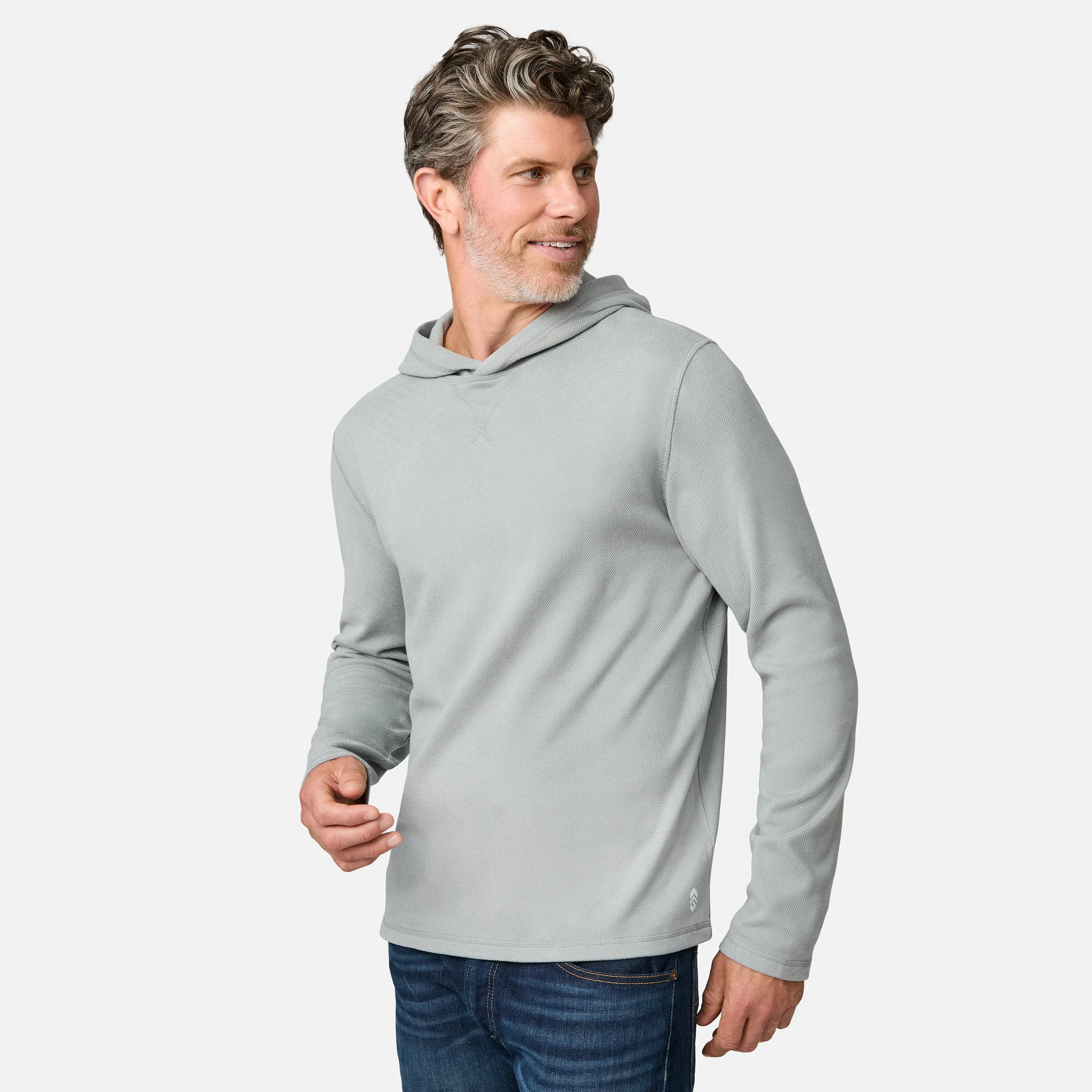 Men's Sueded Pique Microtech® Long Sleeve Hoodie sold by Free Country product image thumbnail 5