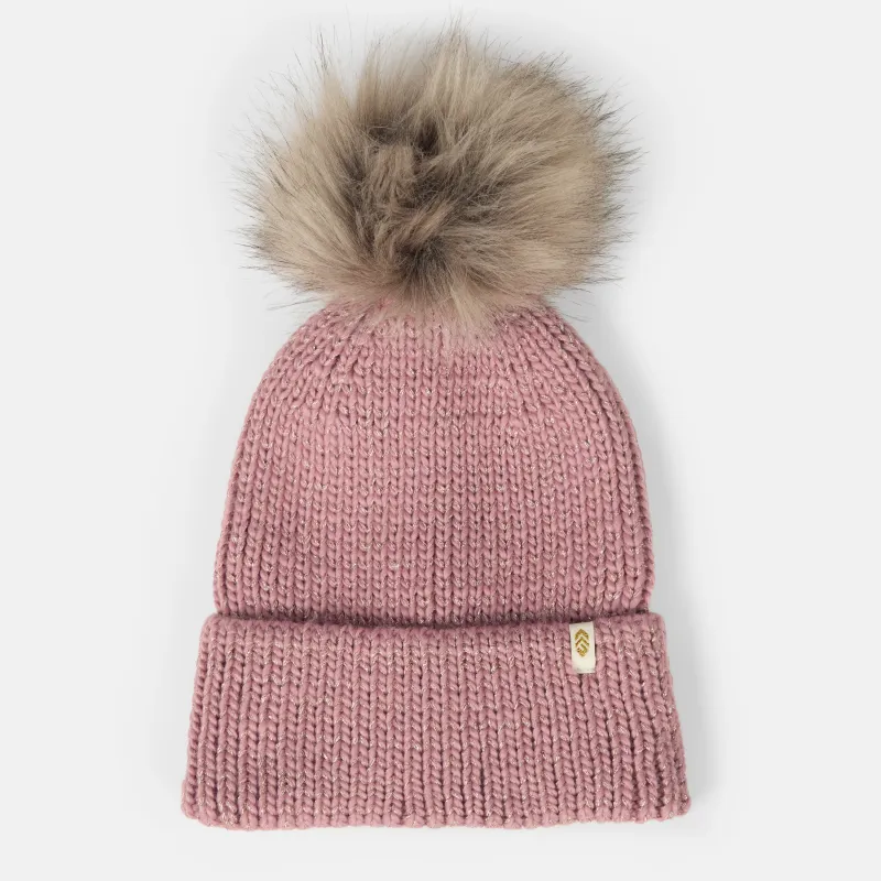 Women's Rib Knit Cuffed Beanie with Pom sold by Free Country