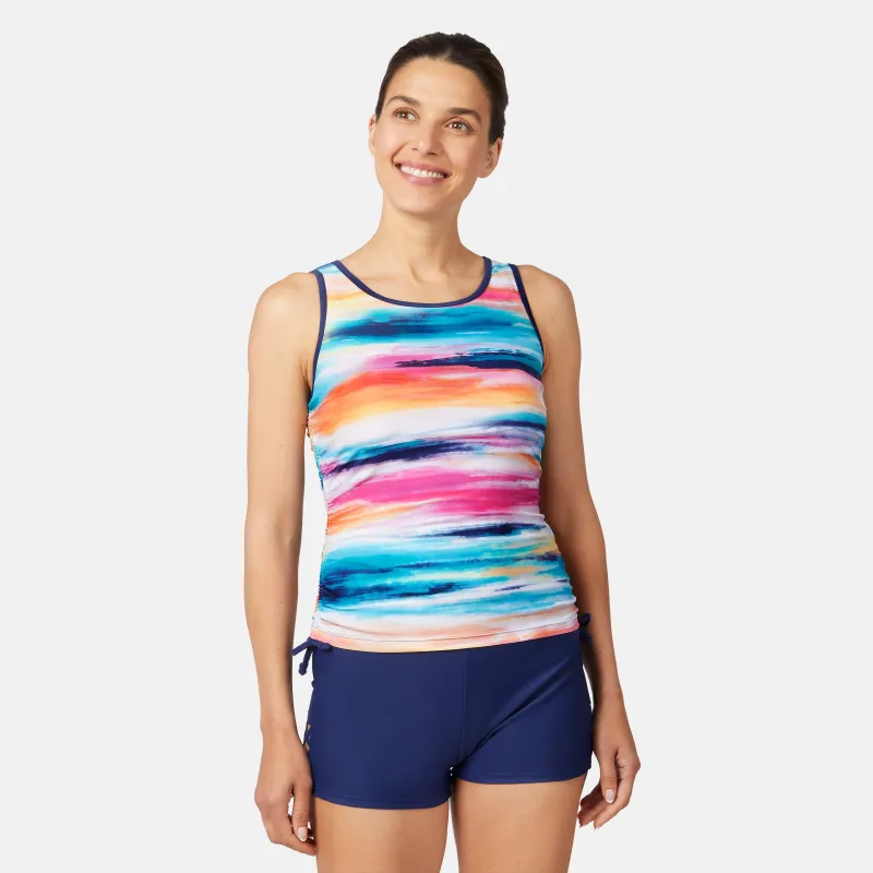 Women's Horizon Full Side Shirring Tankini Top sold by Free Country