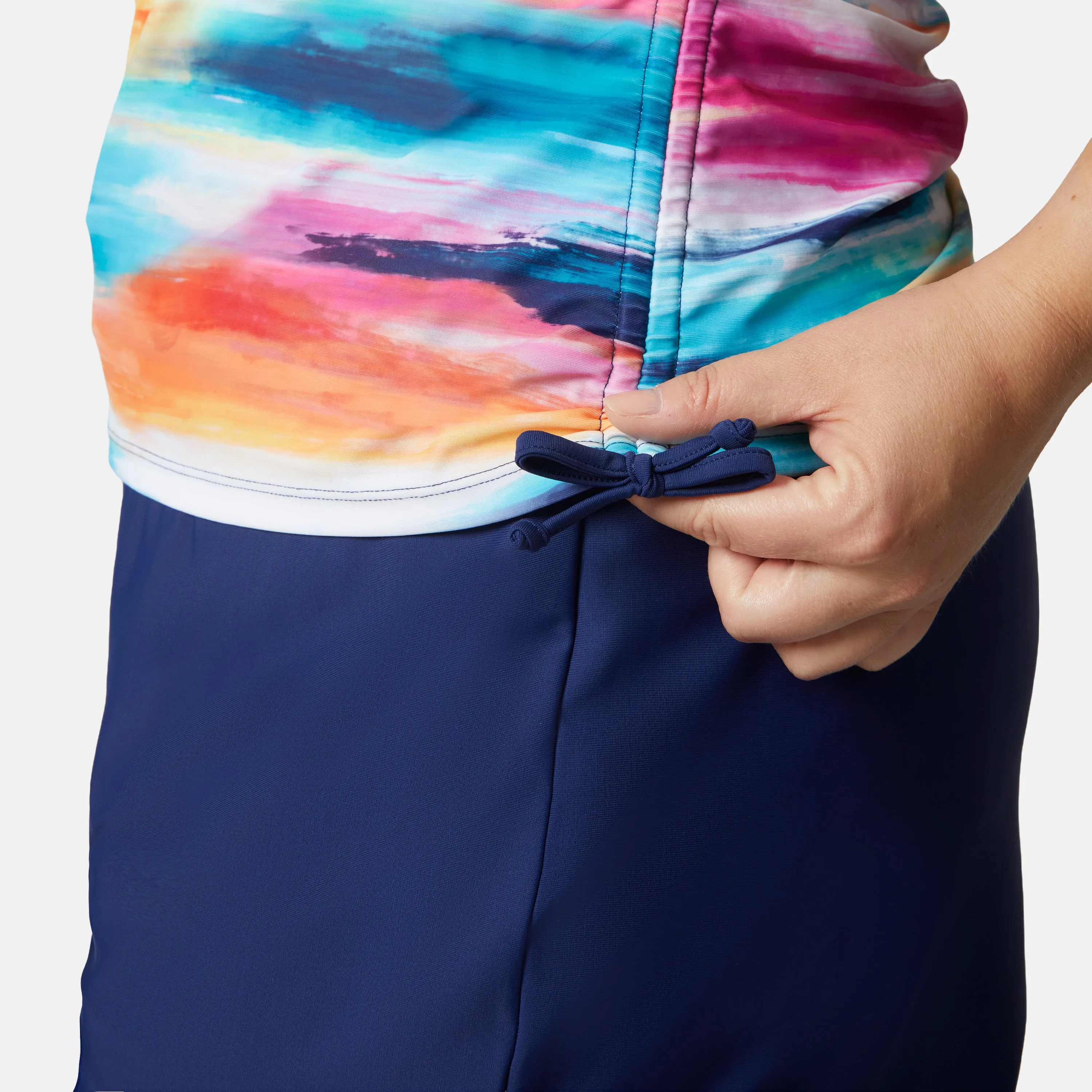 Women's Plus Size Horizon Full Side Shirring Tankini Top sold by Free Country product image thumbnail 5