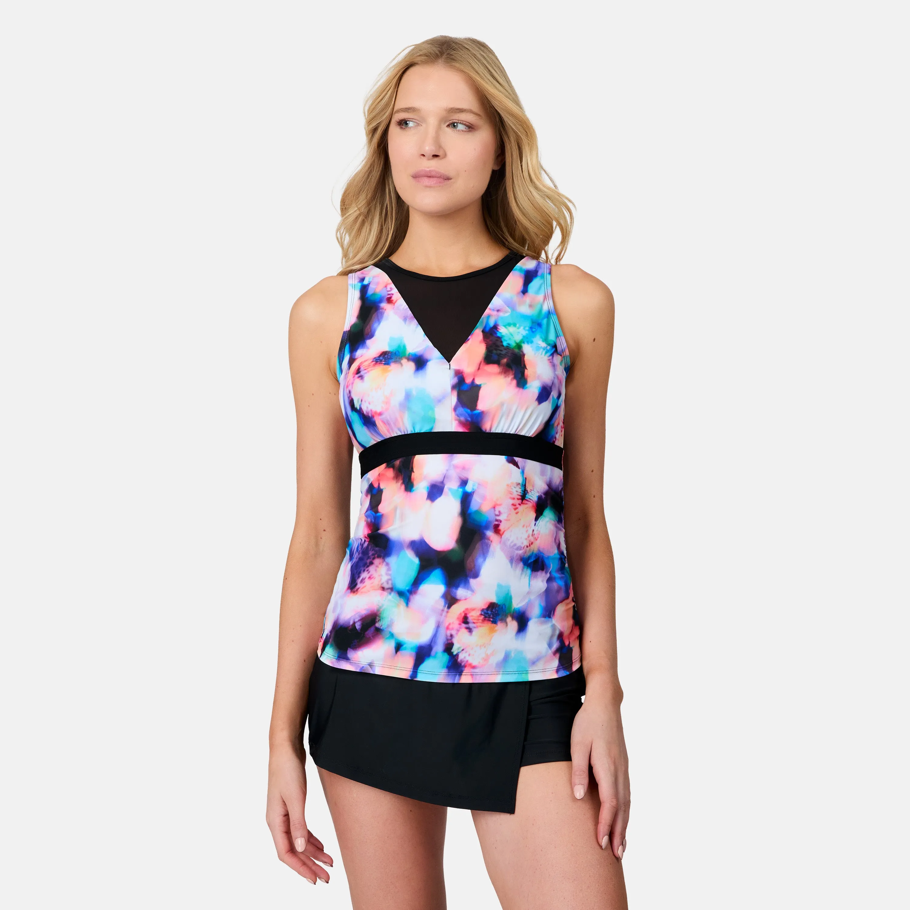 Women's Dreamy Floral Mesh V-Neck Tankini Top sold by Free Country