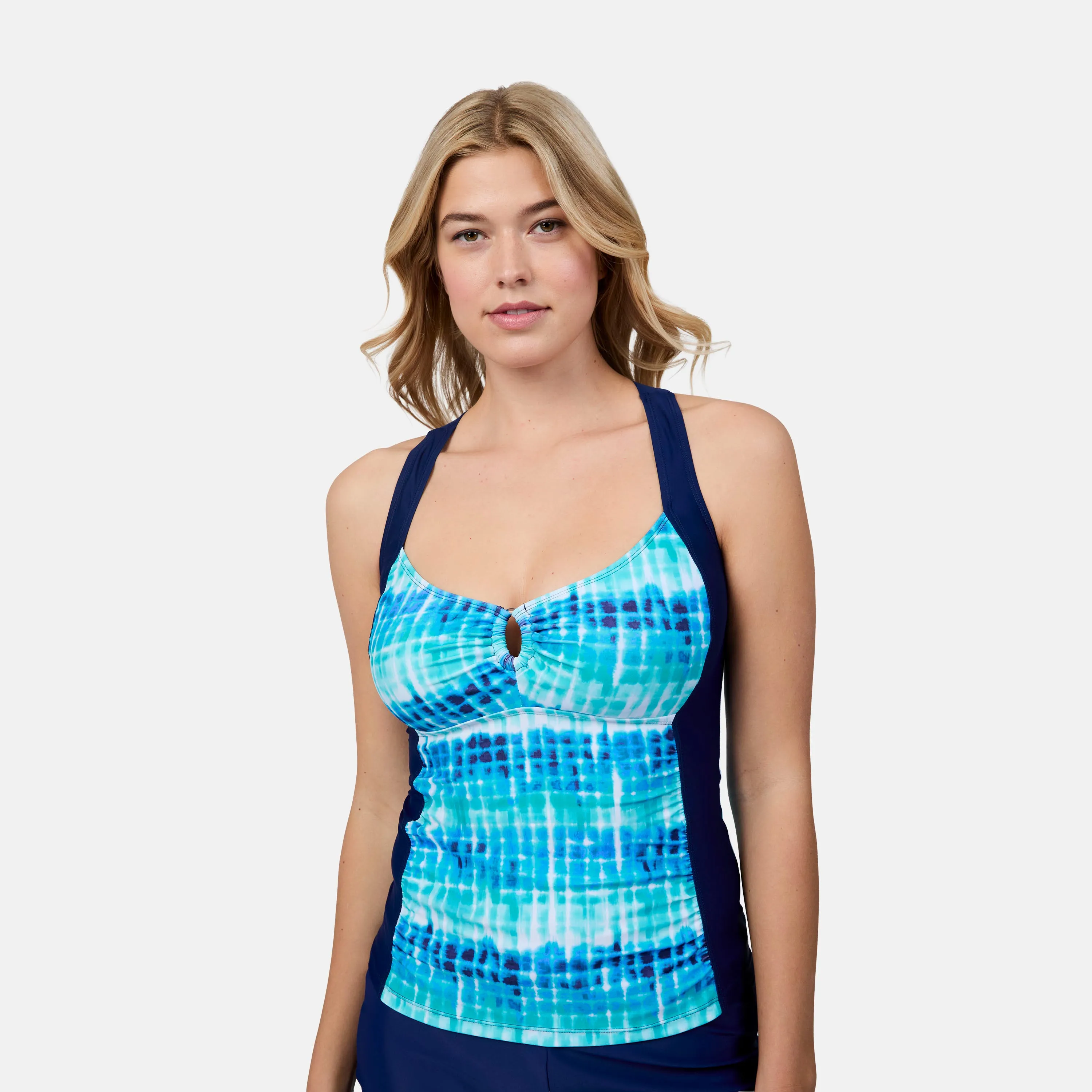 Women's Tidal Tracks Shirred Front Tankini Top sold by Free Country product image thumbnail 3