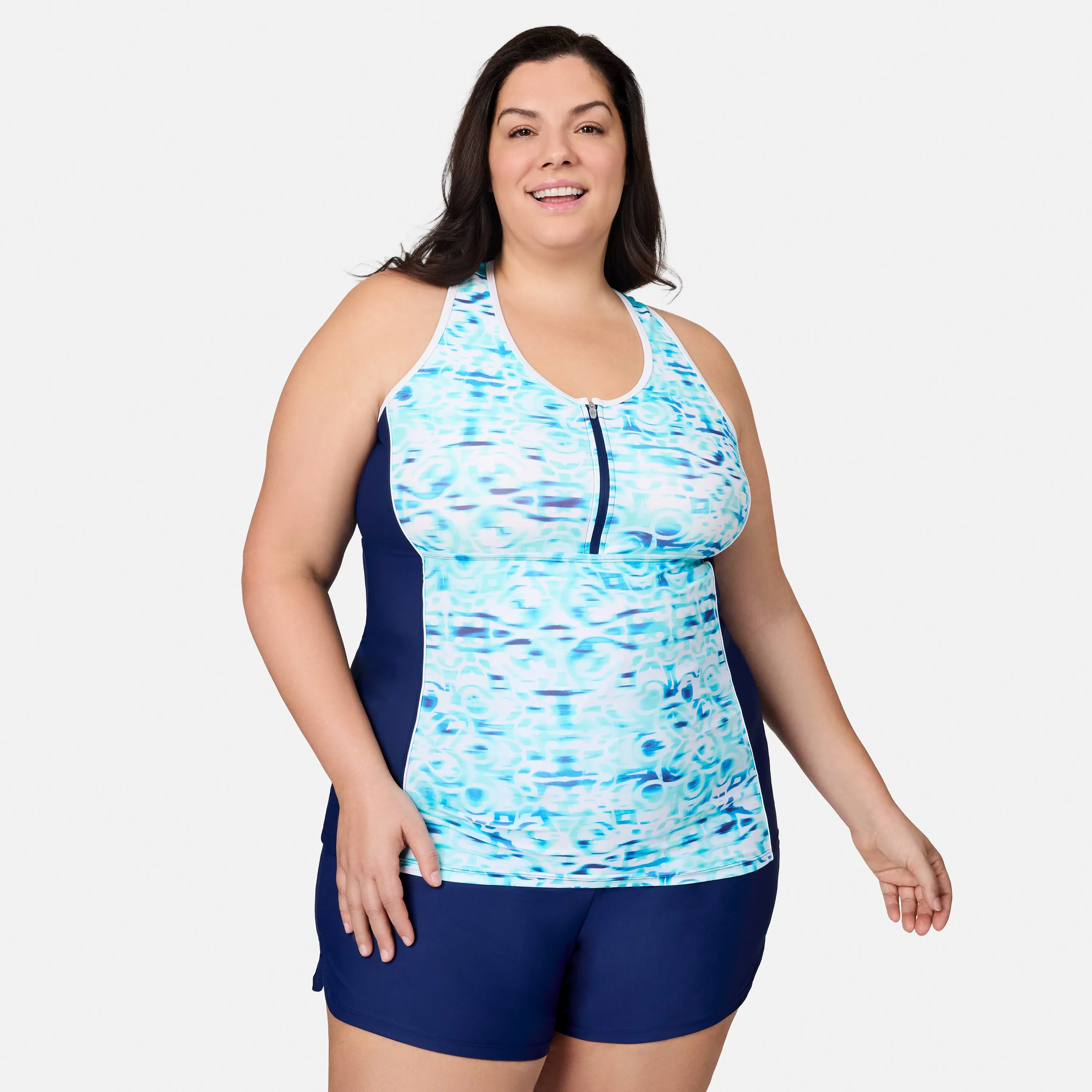 Women's Plus Size Mirage Mesh Racerback Tankini Top sold by Free Country product image thumbnail 5