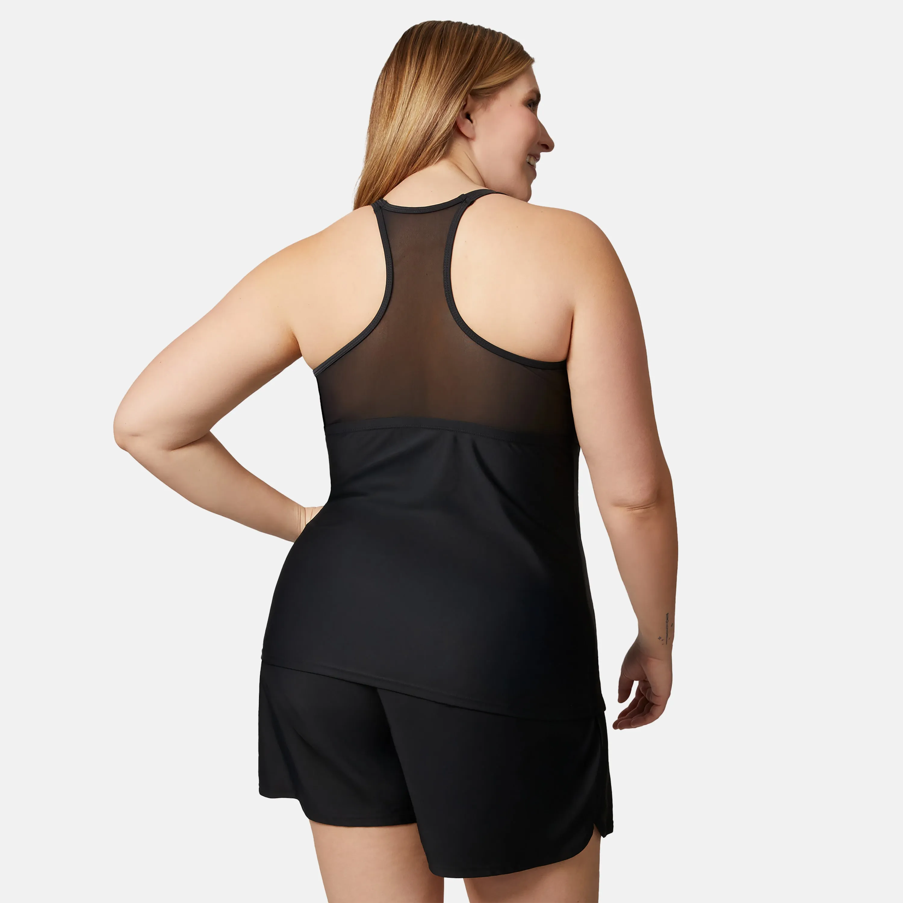 Women's Plus Size Tango Mesh Zip Up Racerback Tankini Top sold by Free Country product image thumbnail 3