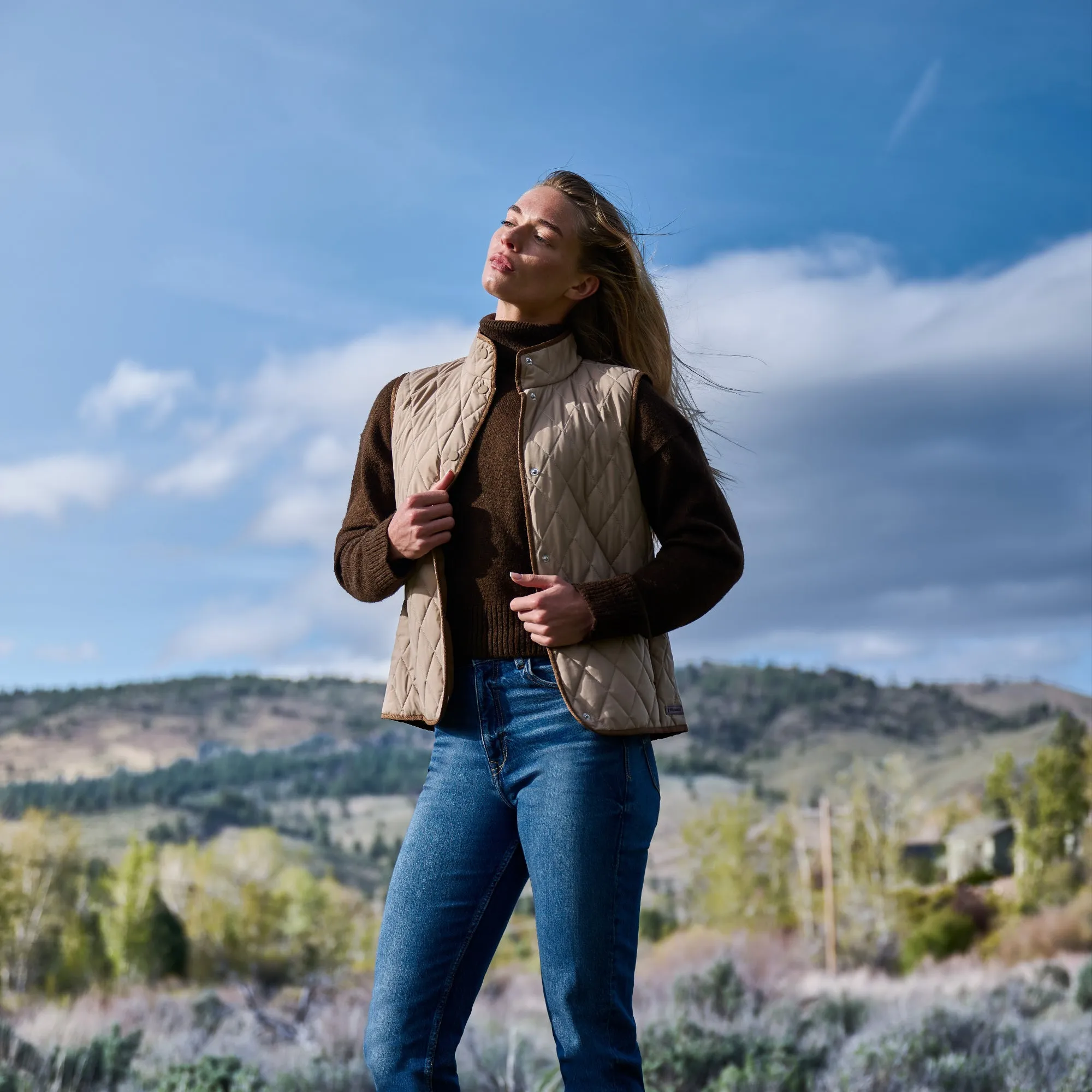 Women's Cirrus Diamond Quilted Button Down Vest sold by Free Country product image thumbnail 5