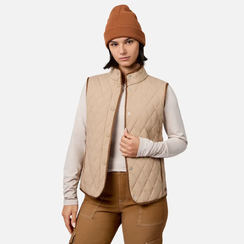 Women's Cirrus Diamond Quilted Button Down Vest made by Free Country