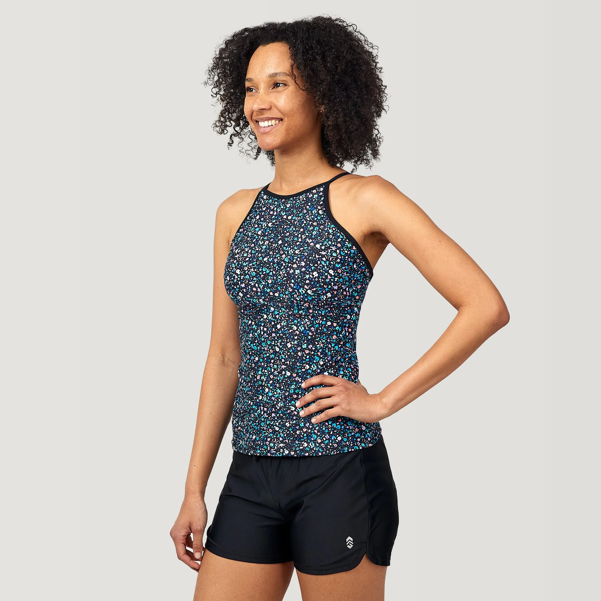 Women's Wildflower High Neck Macrame Back Tankini Top sold by Free Country