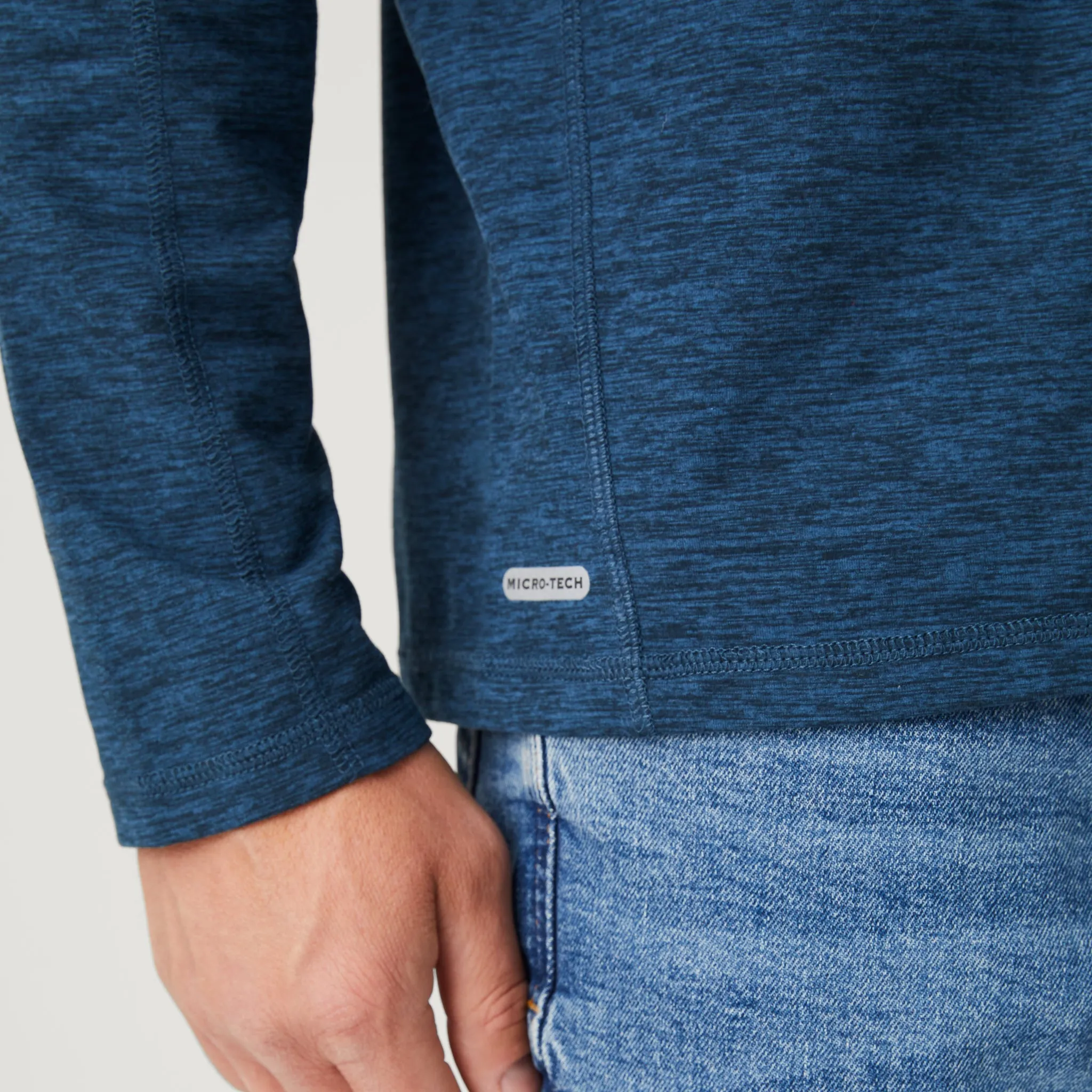 Men's FreeCycle® Sueded Spacedye Long Sleeve Crew Neck sold by Free Country product image thumbnail 4