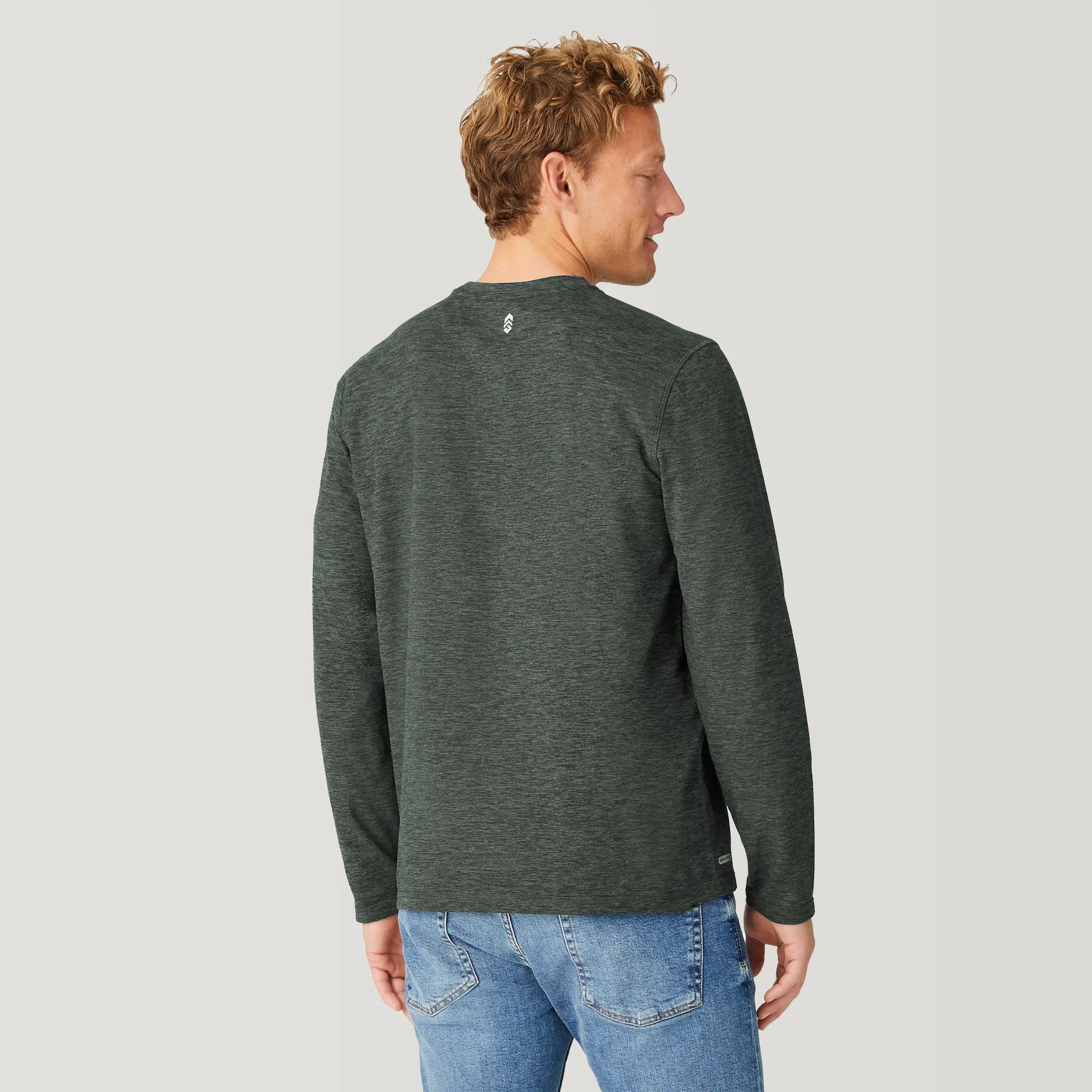 Men's FreeCycle® Sueded Spacedye Long Sleeve Crew Neck sold by Free Country product image thumbnail 2