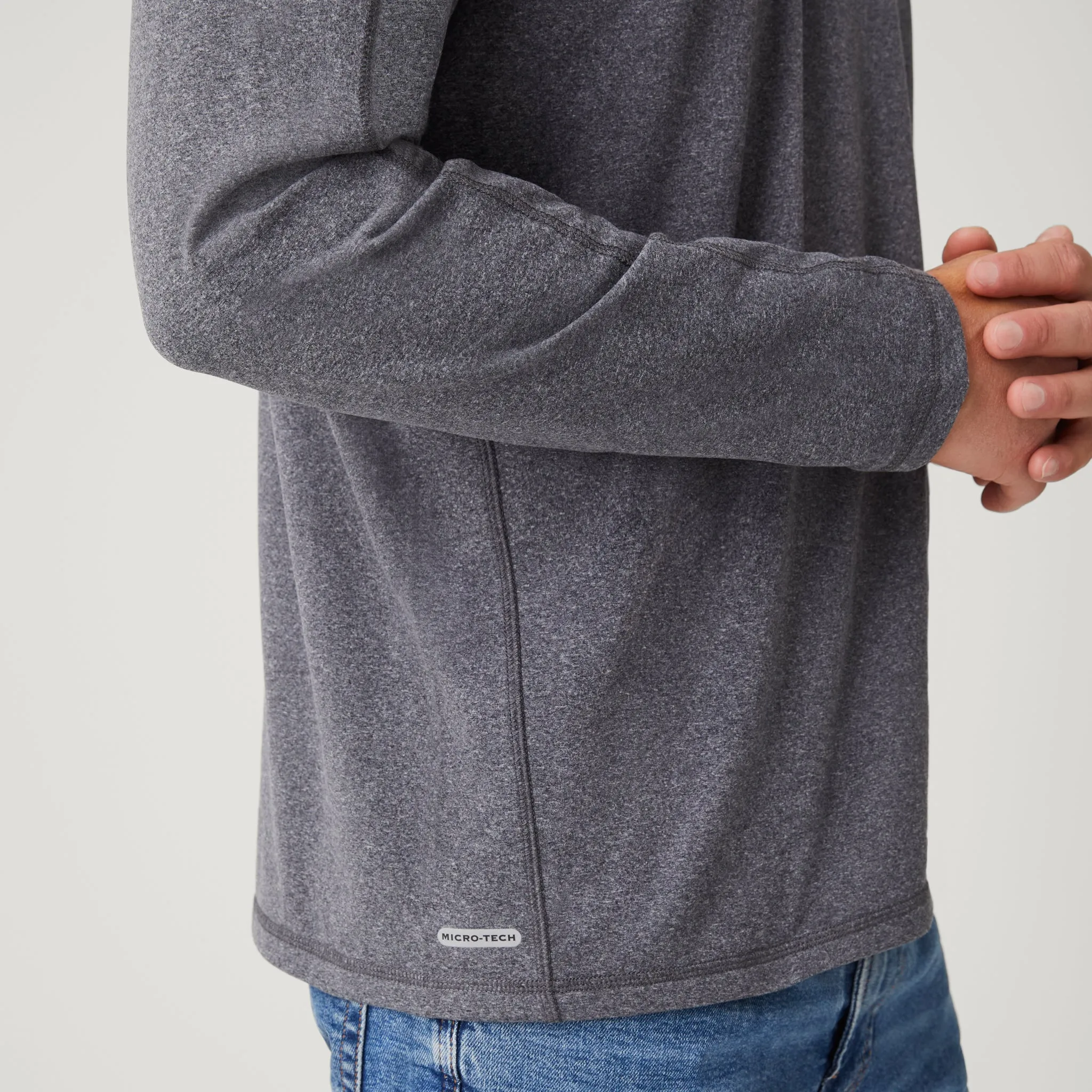 Men's FreeCycle® Sueded Melange Long Sleeve Crew Neck sold by Free Country product image thumbnail 4