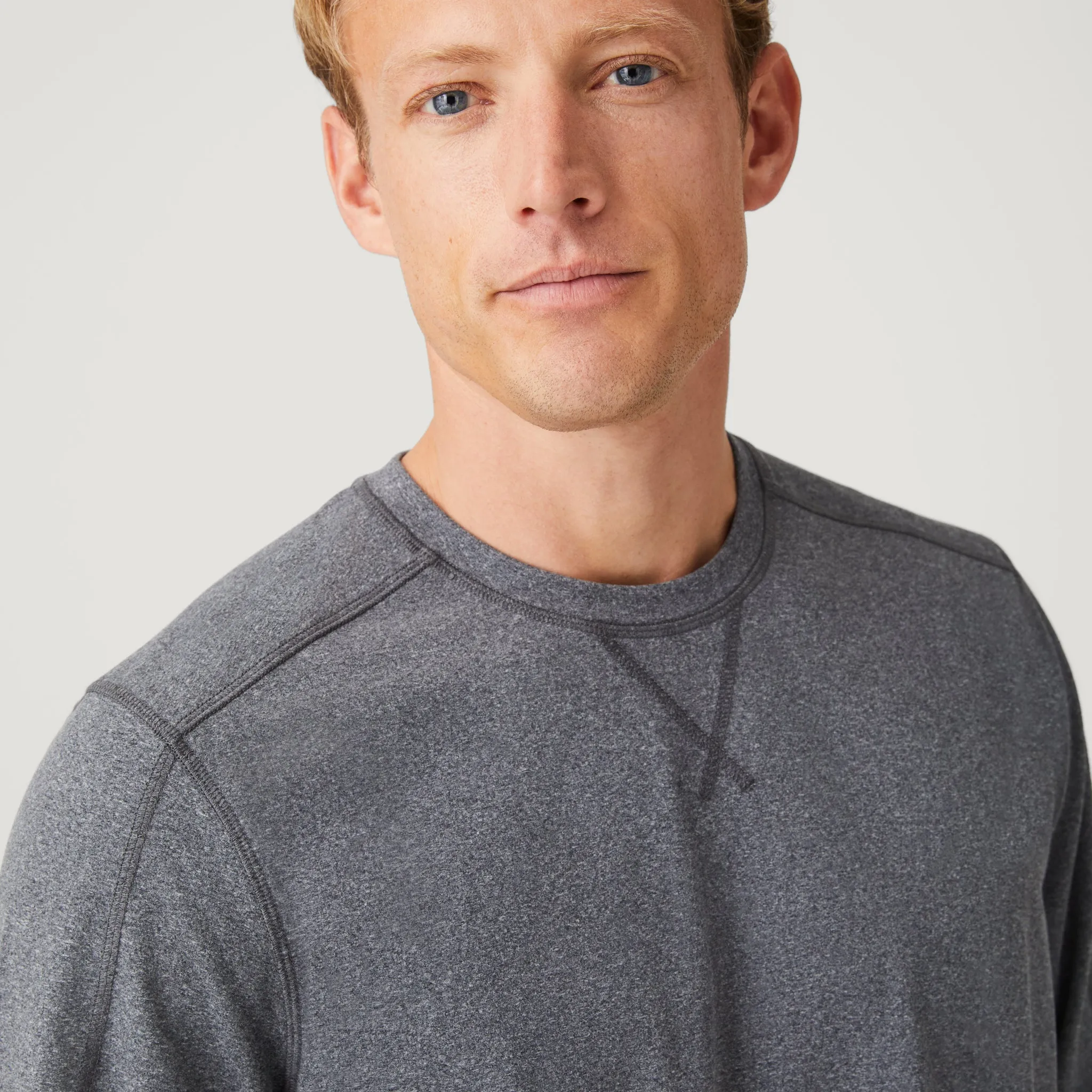 Men's FreeCycle® Sueded Melange Long Sleeve Crew Neck sold by Free Country product image thumbnail 2