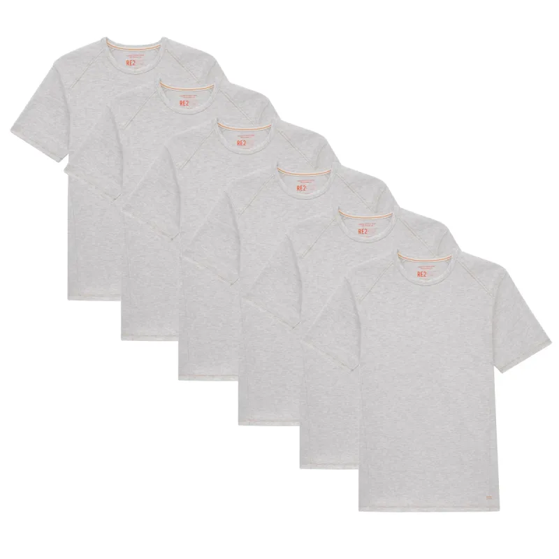 All Oatmeal Organic Crew Neck Tee 6 Pack sold by Free Planet