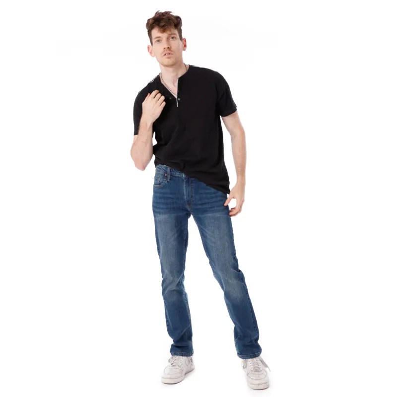 Organic Short Sleeve Henley T-Shirt / Black sold by Free Planet