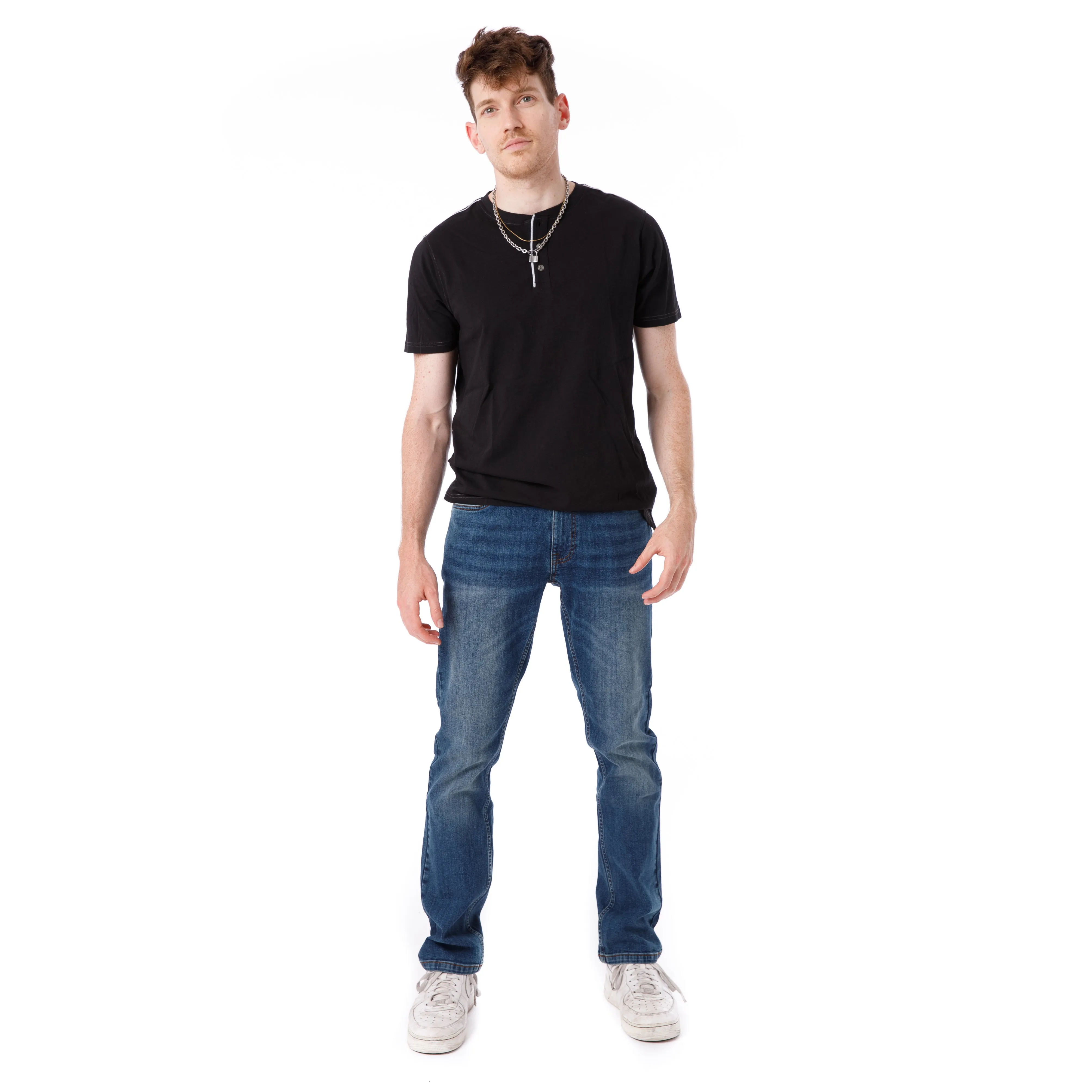 Organic Short Sleeve Henley T-Shirt / Black sold by Free Planet product image thumbnail 4