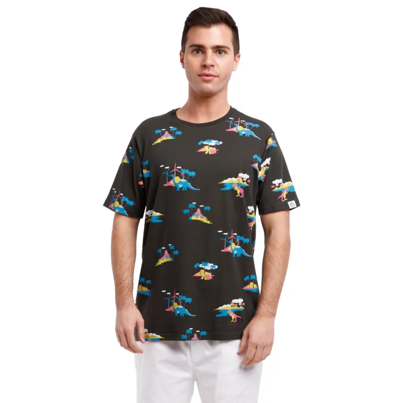 Printed Stretch Short Sleeve Crew Neck Tee | Jurassic Palms sold by Free Planet