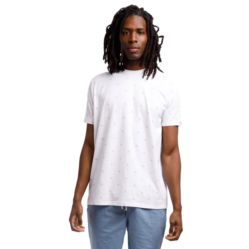 Super Soft Jersey Short Sleeve Printed Crew Neck Tee | Pink Flamingos sold by Free Planet