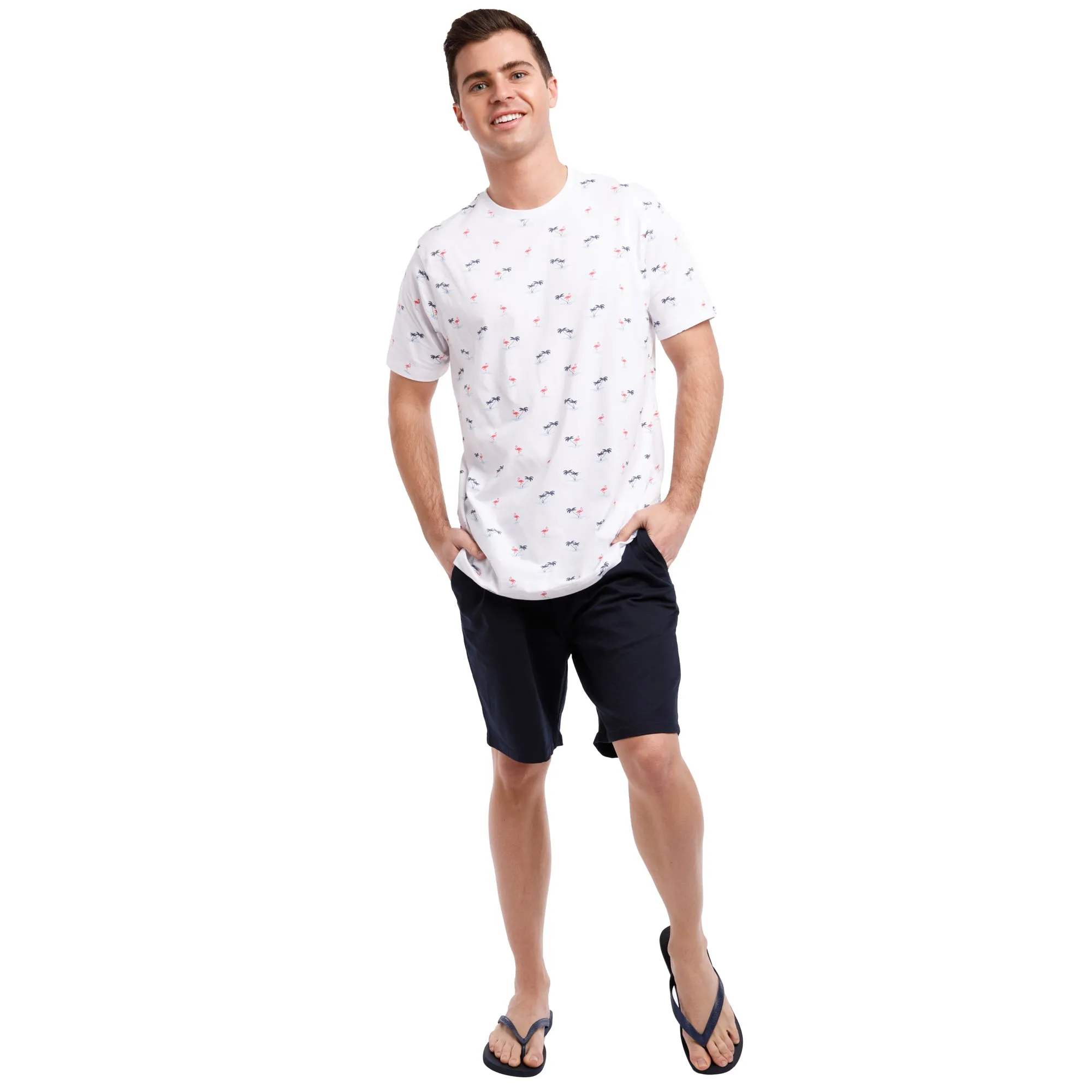 Super Soft Short Sleeve Printed Crew Neck | Flamingos & Palms sold by Free Planet product image thumbnail 4