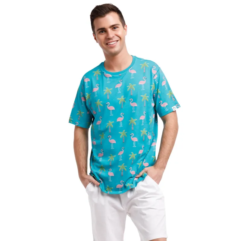 Printed Stretch Short Sleeve Crew Neck Tee | Lookin' Cool By The Pool sold by Free Planet