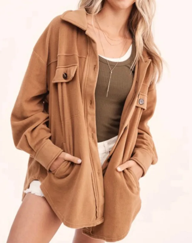 EDEN BUTTON DOWN-camel sold by freebird