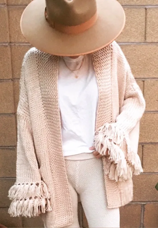 WILD & FREE FRINGE CARDIGAN sold by freebird