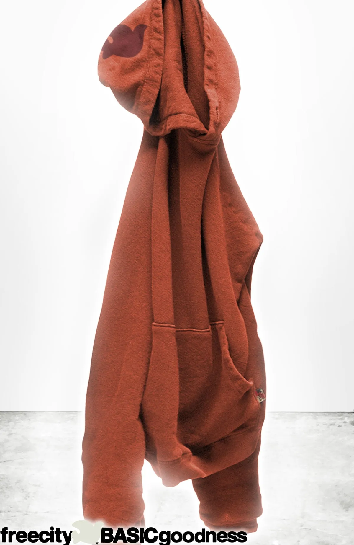 BASICGOODNESS light-terry/fluff hoodie - burn orange sold by freecity