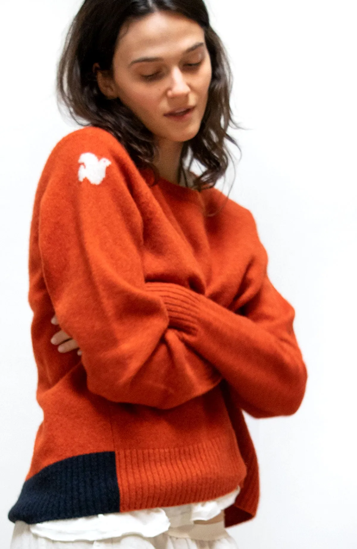 BACKSTRIKE DOVE CASHMERE SUPERLUX crew - deeplyorange sold by freecity product image thumbnail 3
