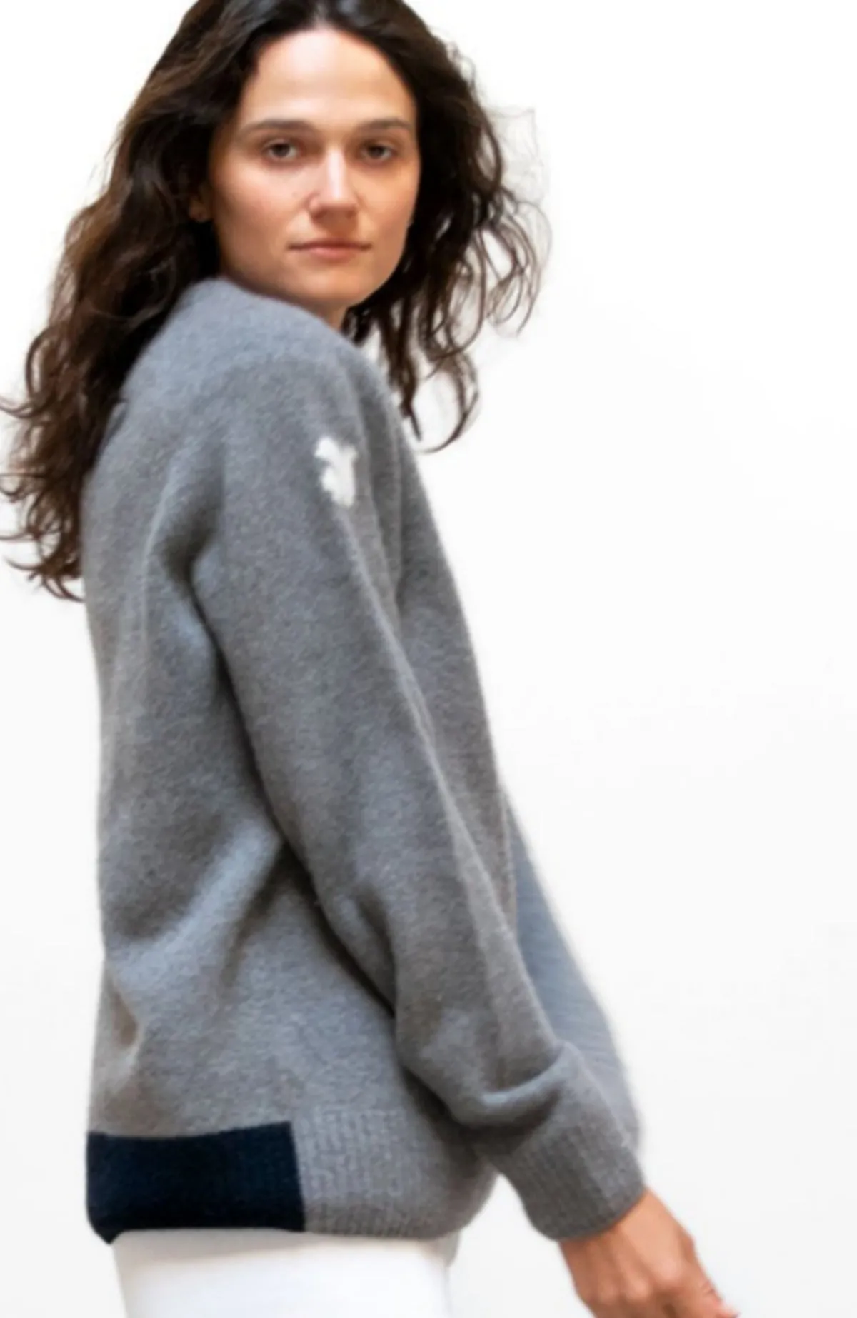 BACKSTRIKE DOVE SUPERLUX CASHMERE crew - dovegray/deeplynavy sold by freecity product image thumbnail 3